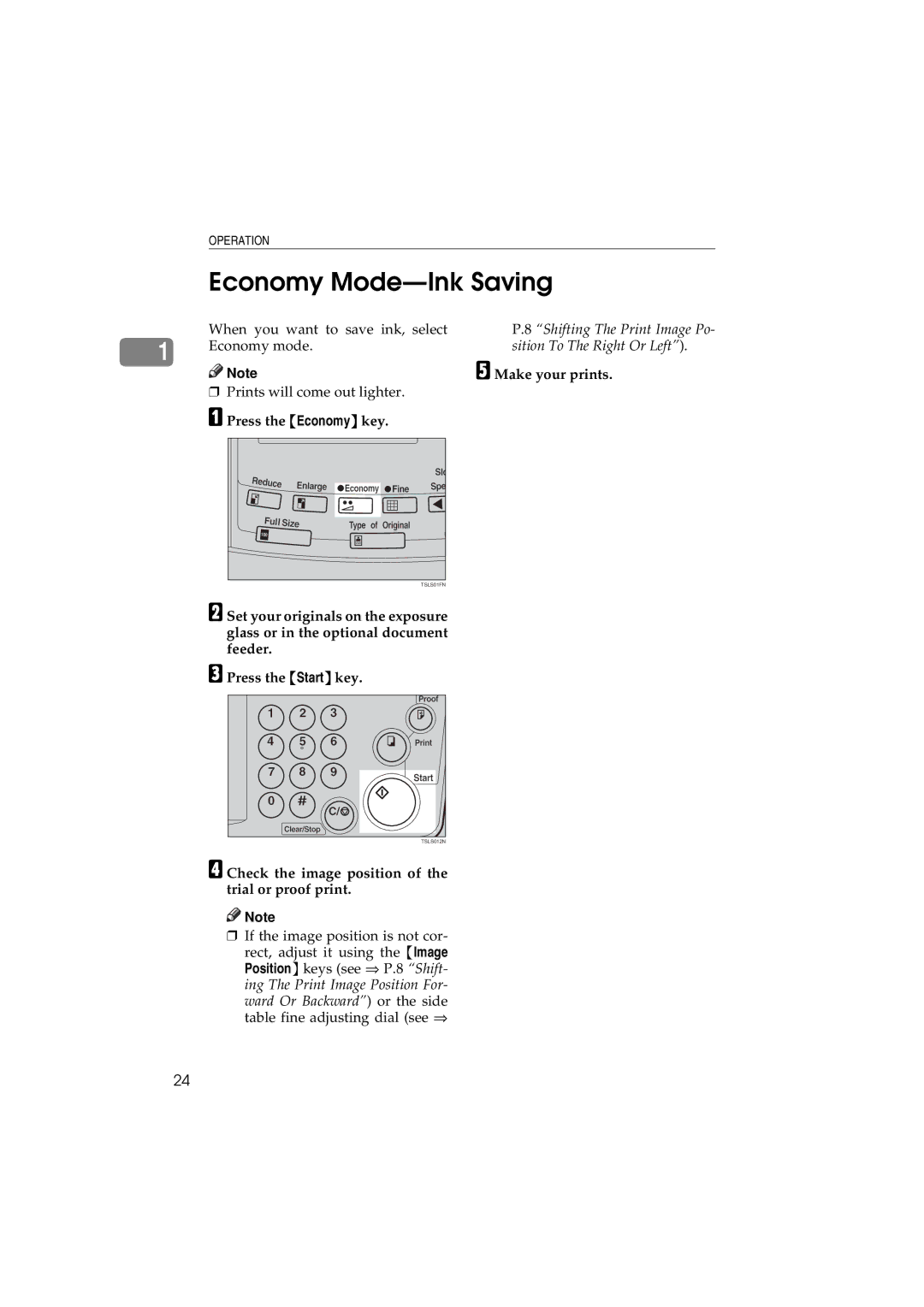 Savin 3150eDNP manual Economy Mode-Ink Saving, Press the Economy key 