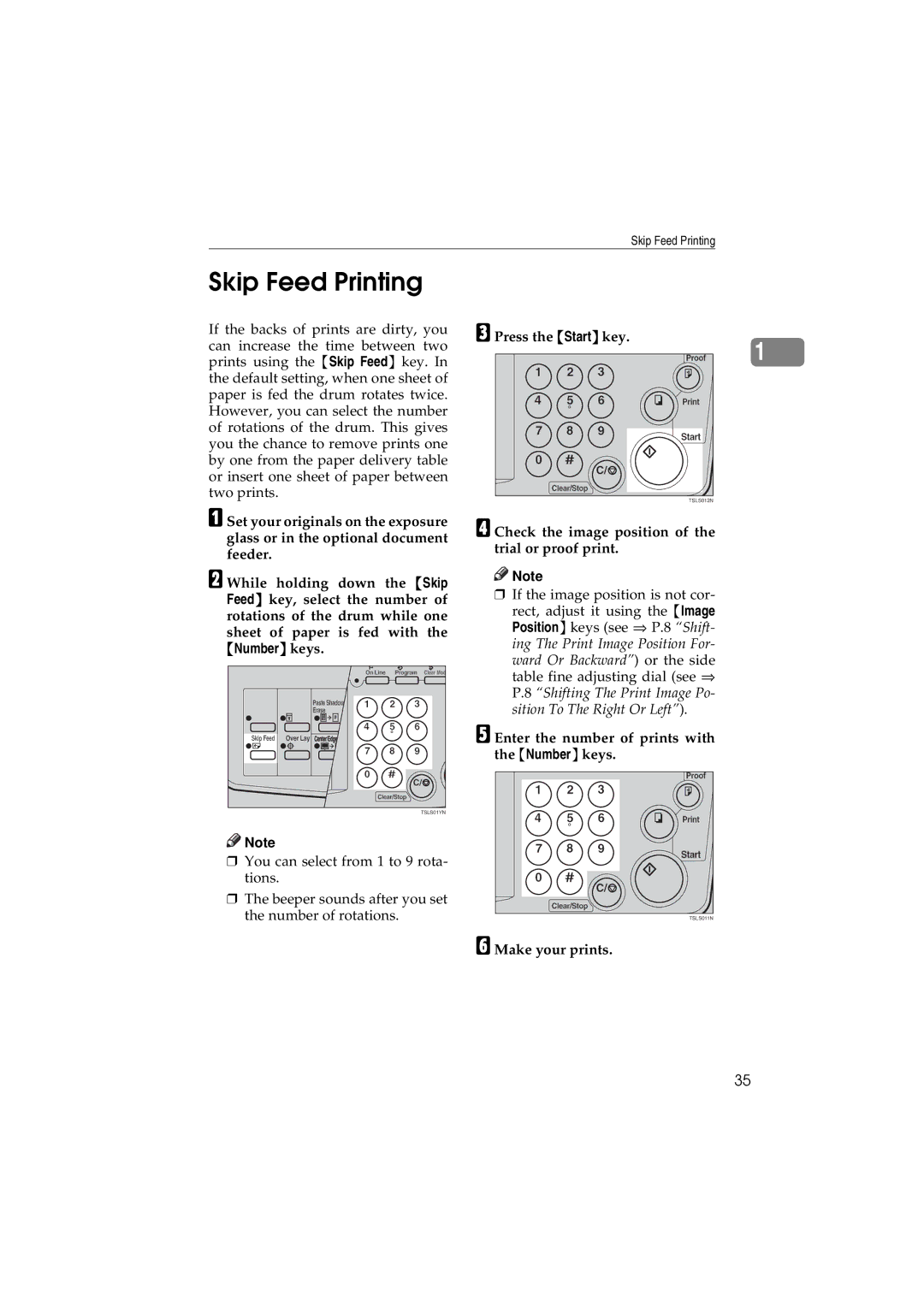 Savin 3150eDNP manual Skip Feed Printing 