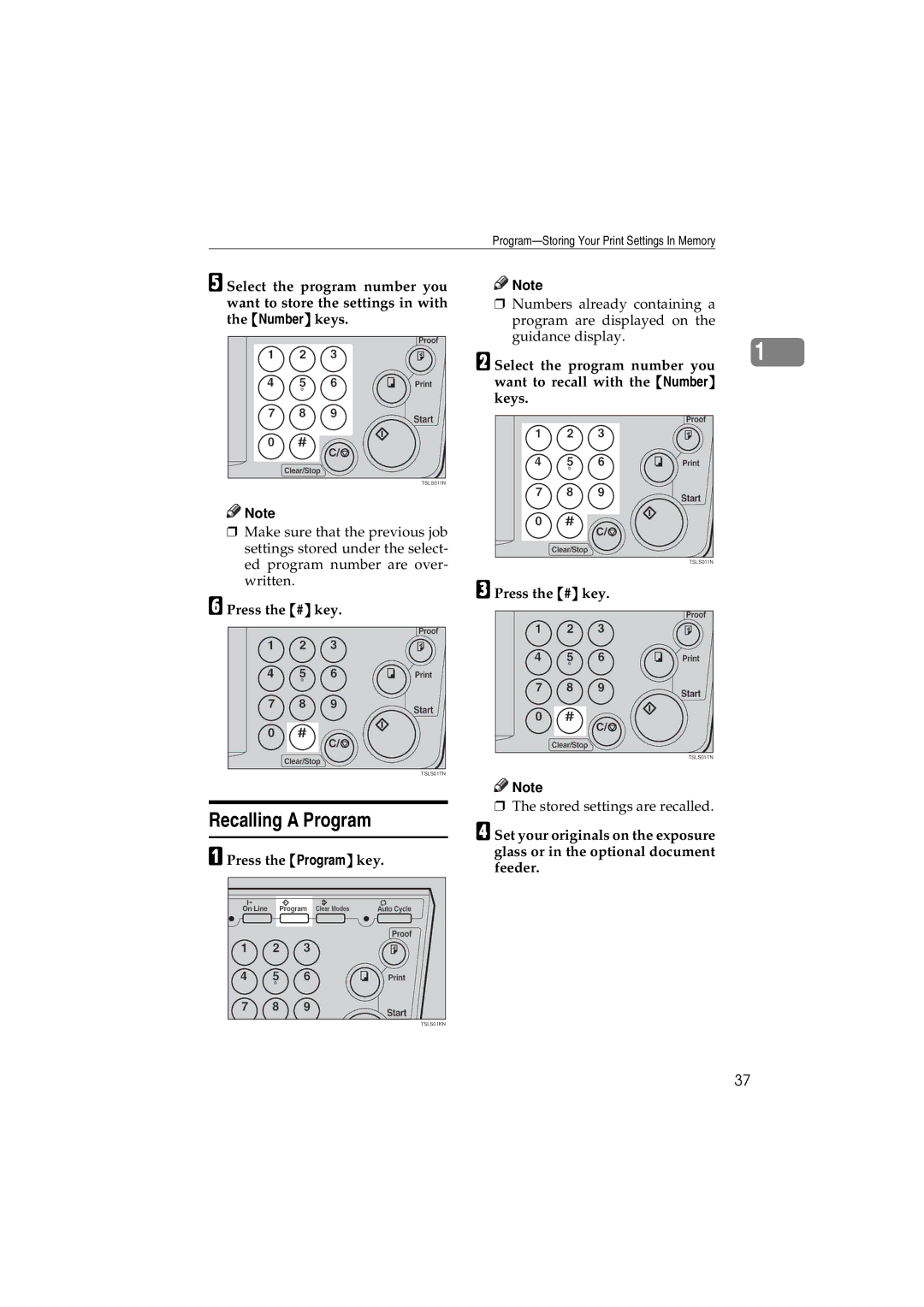 Savin 3150eDNP manual Recalling a Program 