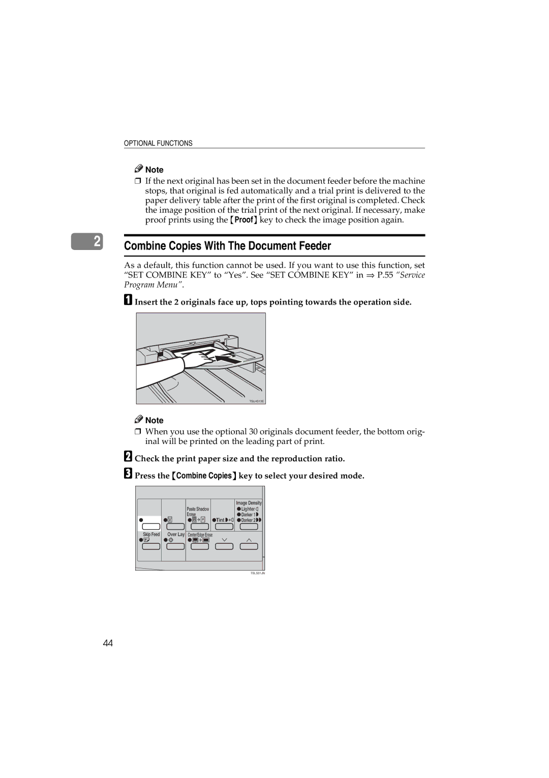 Savin 3150eDNP manual Combine Copies With The Document Feeder 