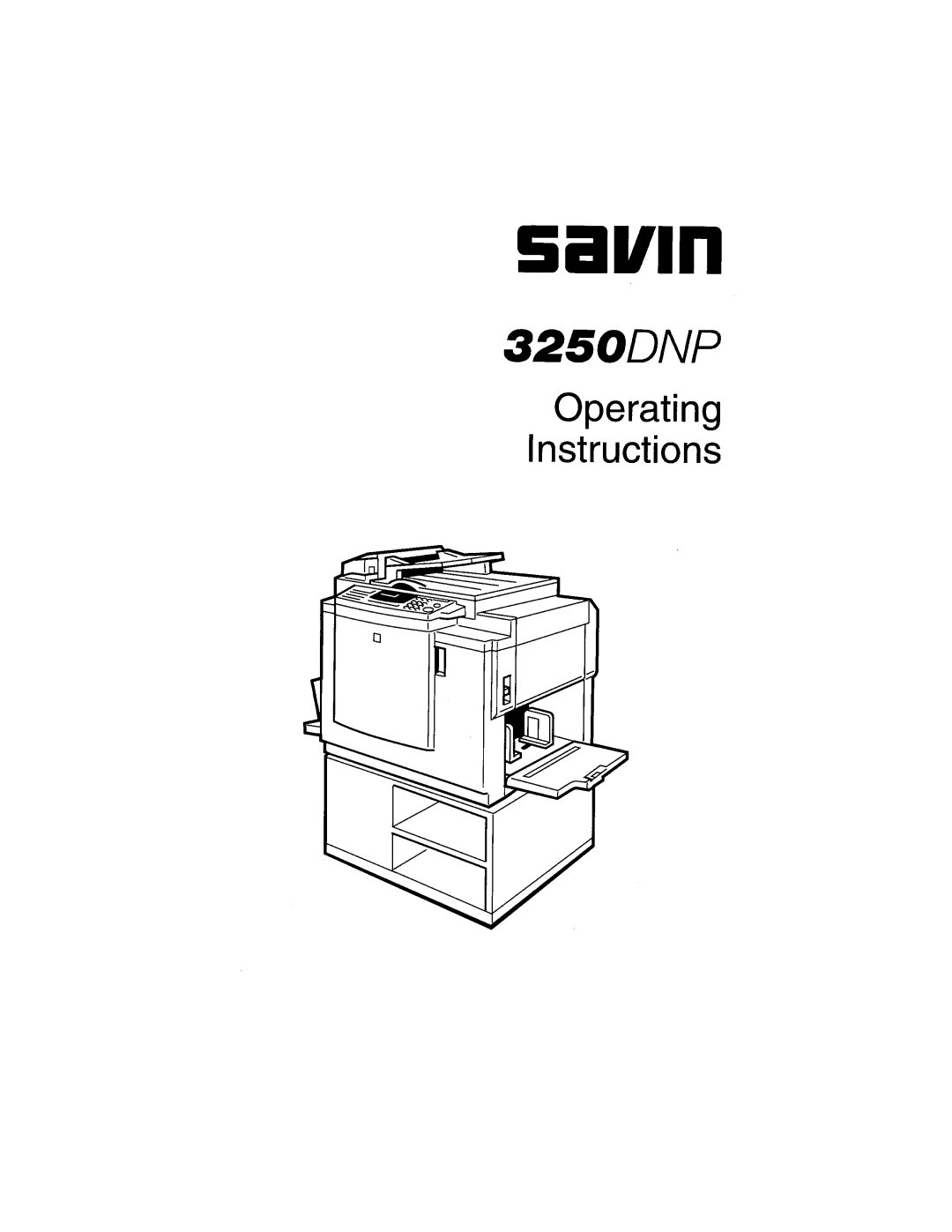 Savin 3250DNP manual 