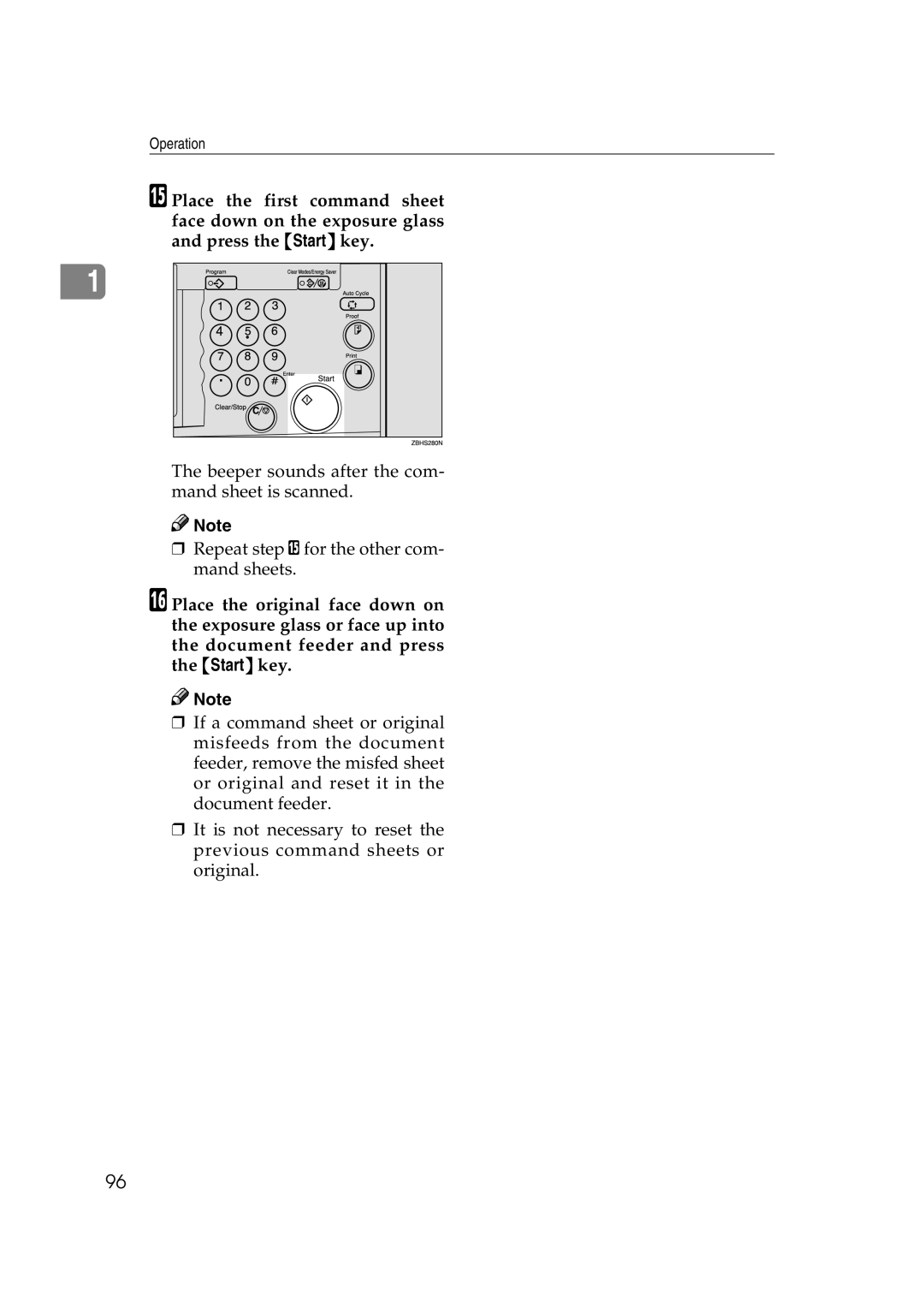 Savin 3360DNP operating instructions Operation 