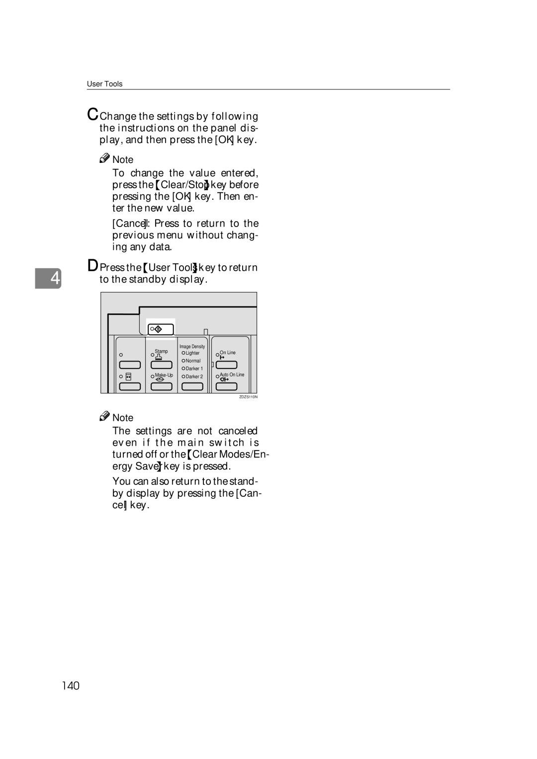 Savin 3360DNP operating instructions 140, To the standby display 