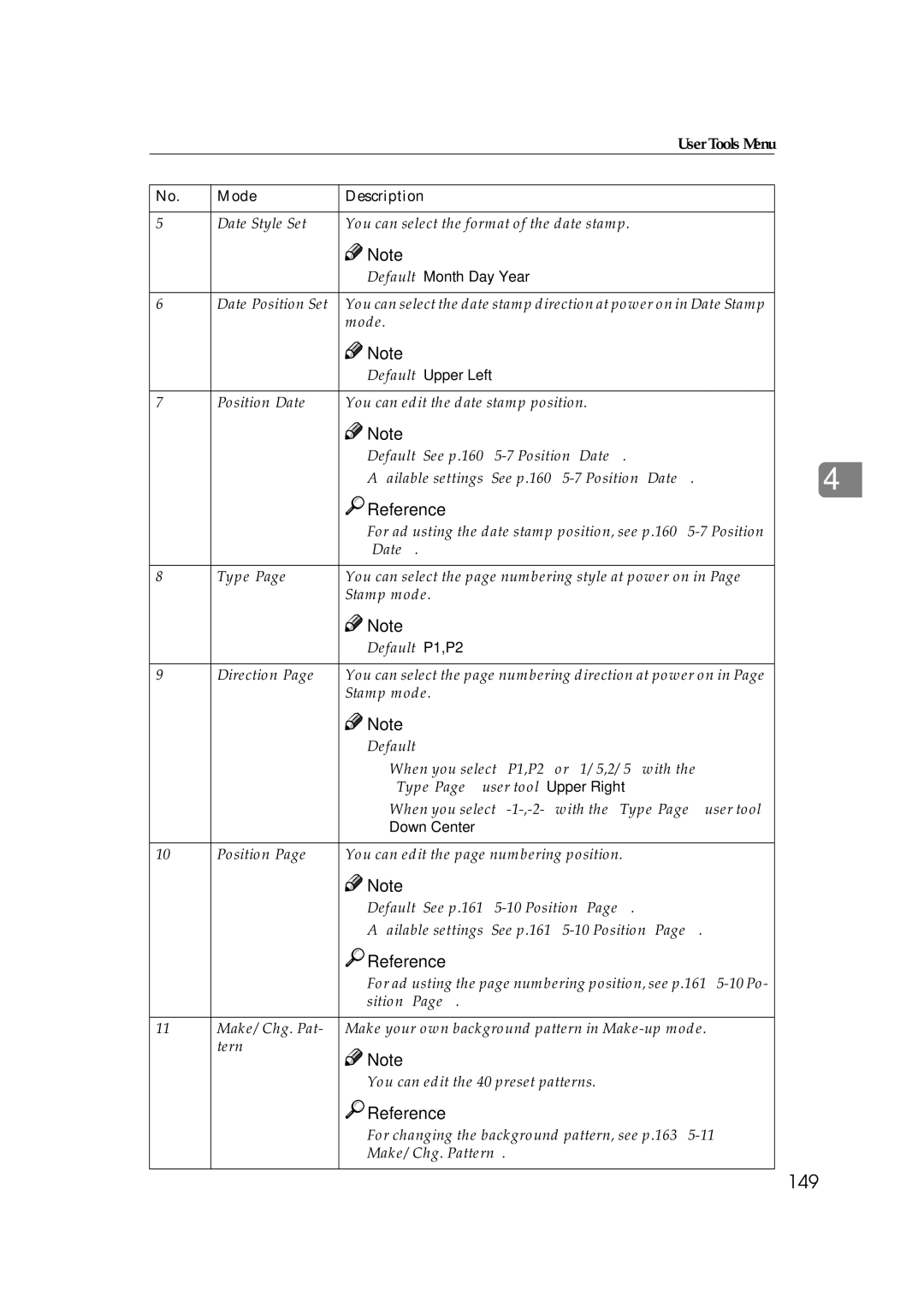 Savin 3360DNP operating instructions 149, Default Upper Left 