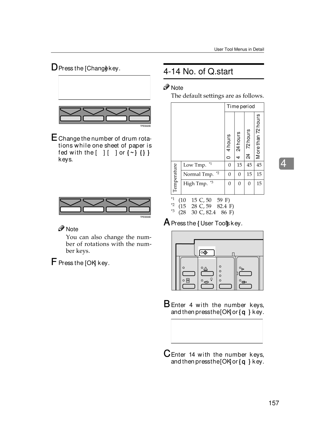 Savin 3360DNP operating instructions 14 No. of Q.start, 157 