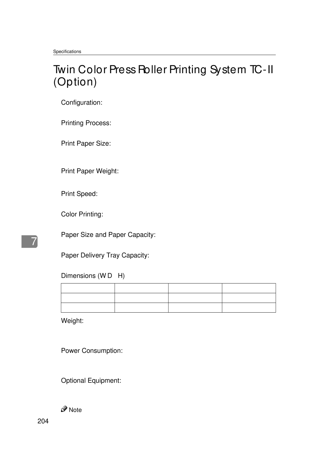 Savin 3360DNP operating instructions Twin Color Press Roller Printing System TC-II Option, Configuration 