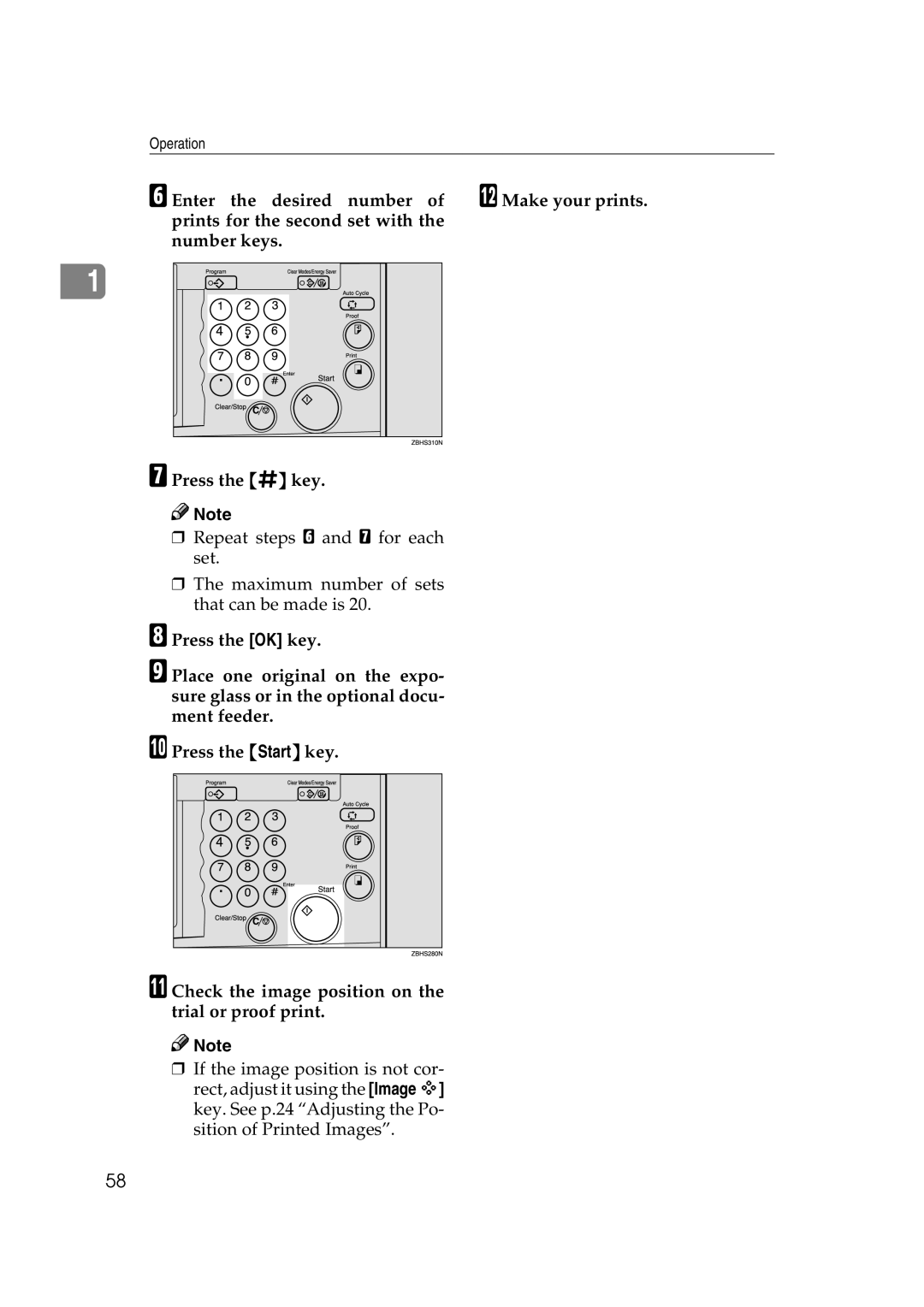 Savin 3360DNP operating instructions Operation 