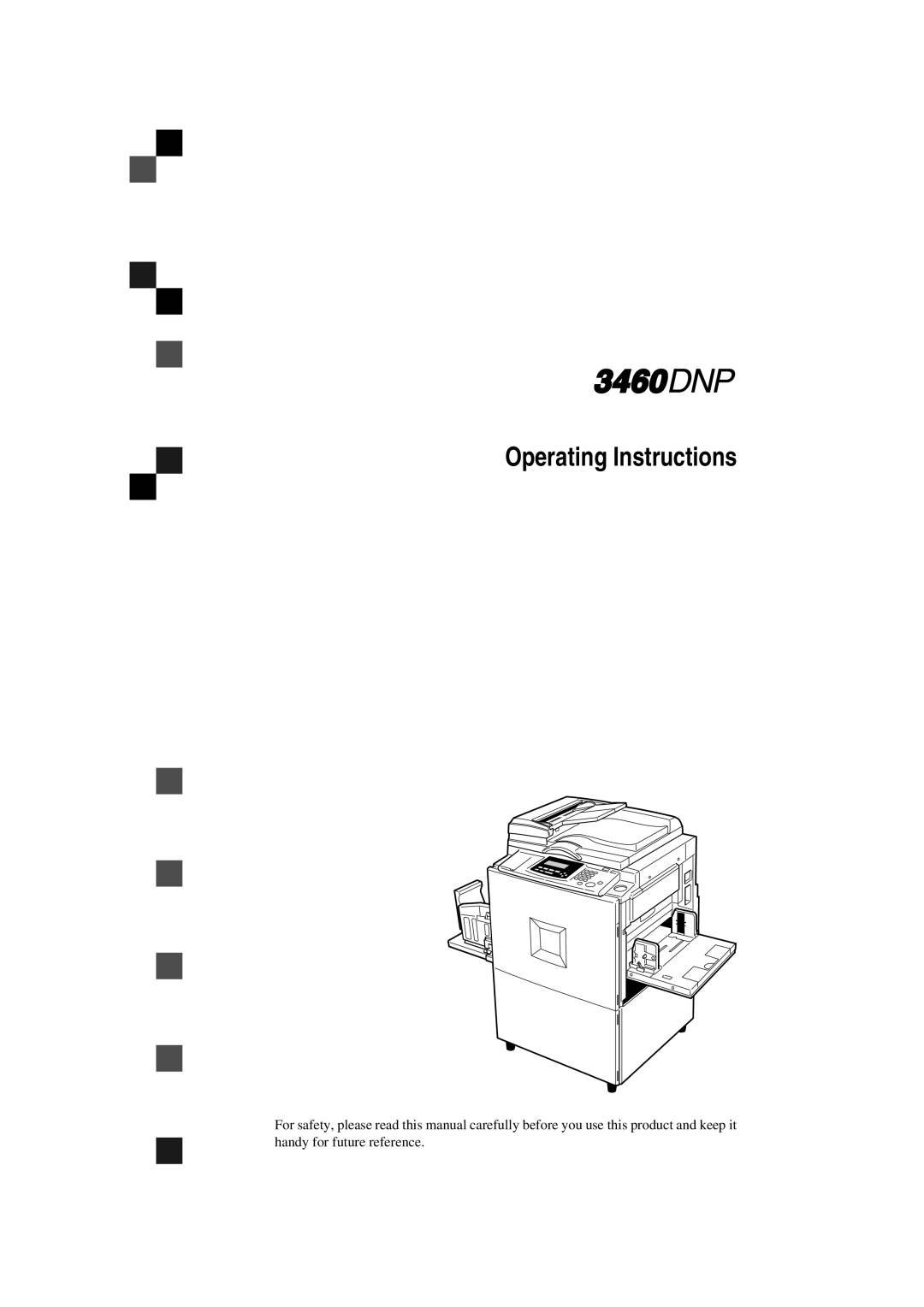 Savin 3460DNP operating instructions Operating Instructions 