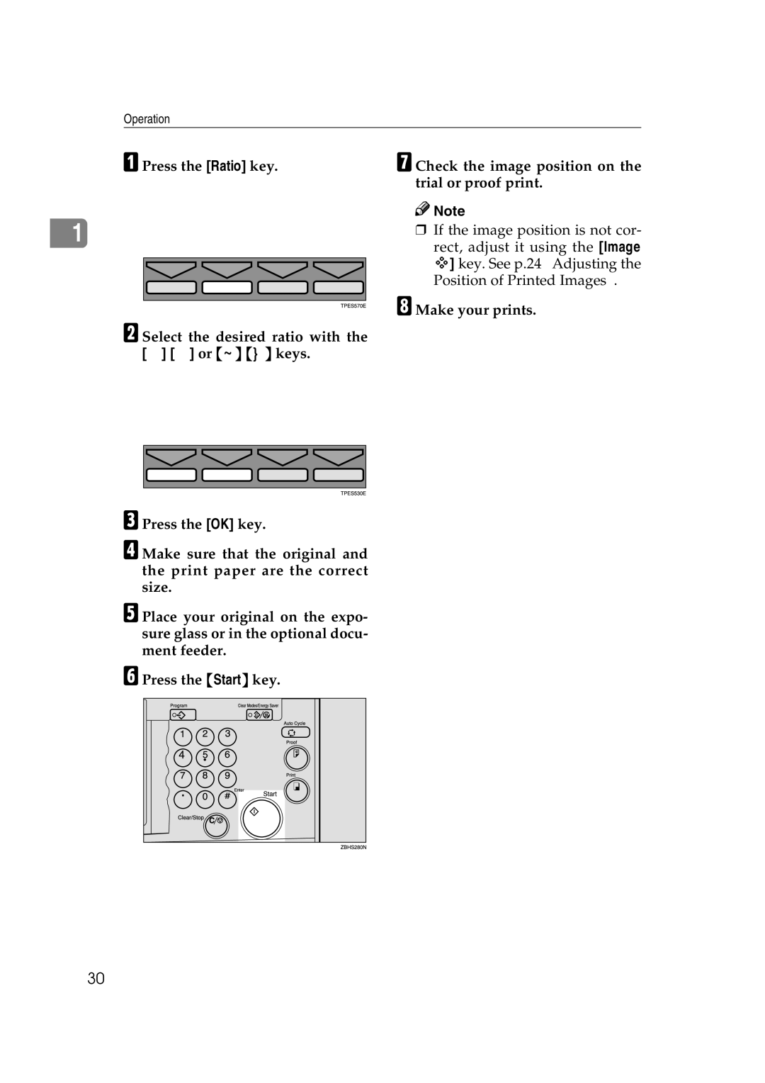 Savin 3460DNP operating instructions Operation 