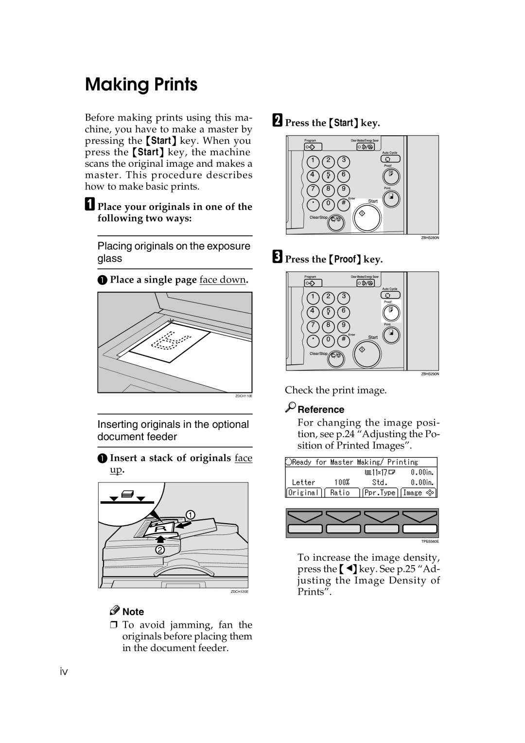 Savin 3460DNP Making Prints, Place your originals in one of the following two ways, Place a single page face down 