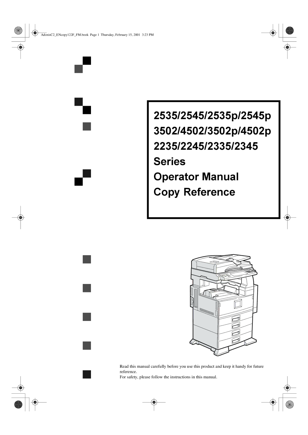 Savin 4502/4502p, 3502/3502p, 2235, 2545/2545p, 2245, 2535/2535p manual Zdsh000j.eps 