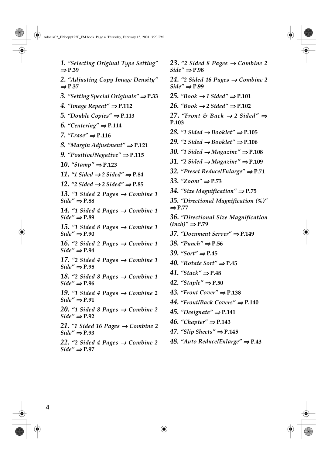 Savin 2535/2535p, 3502/3502p, 4502/4502p, 2235, 2545/2545p, 2245 manual ⇒ P.39, ⇒ P.37, 103, ⇒ P.77 