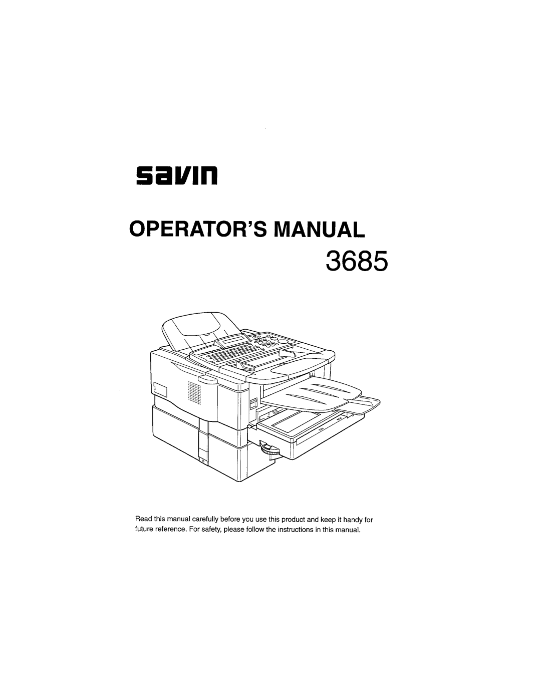 Savin 3685 manual 