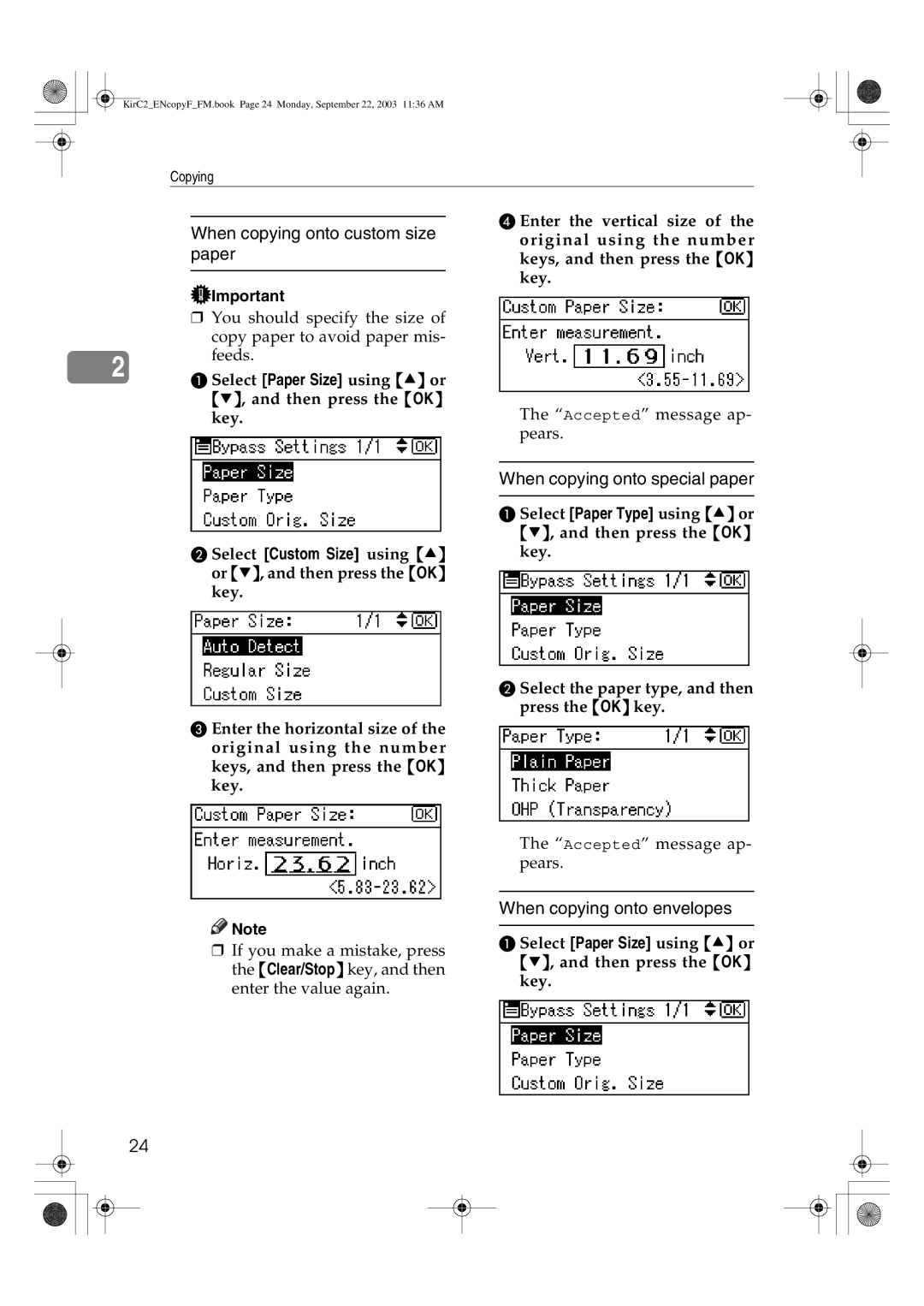 Savin 4018d, 4015 manual Feeds, Select Paper Size using U or, Then press the OK, Key 