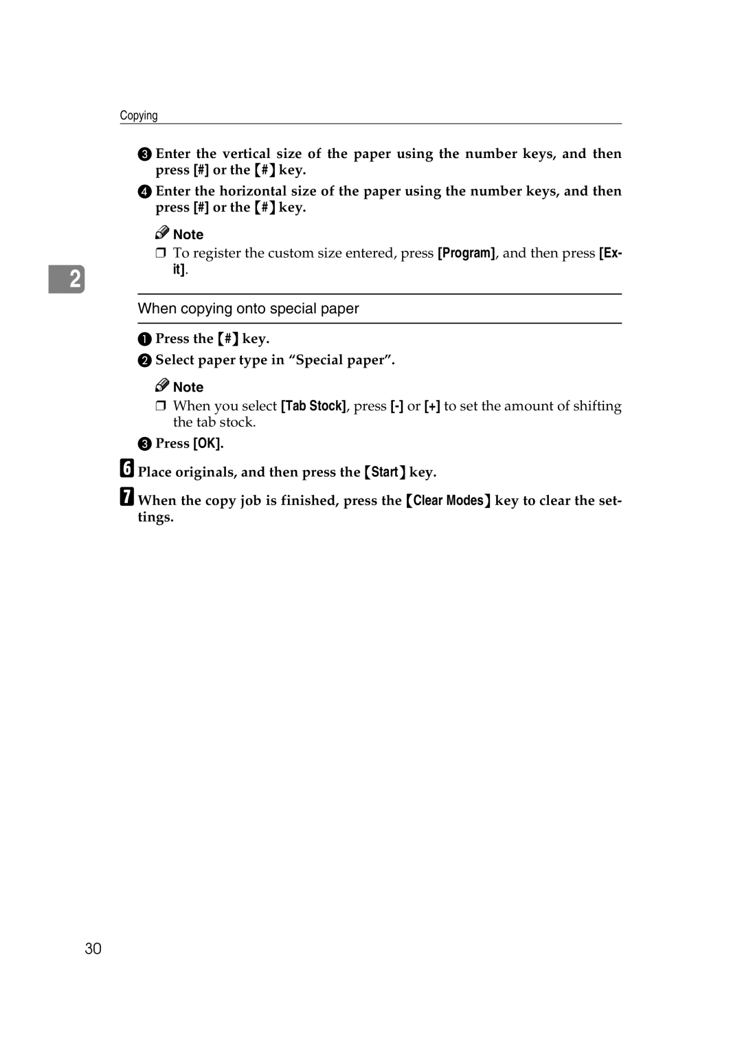 Savin 4090, 40105 manual When copying onto special paper, Press the # key Select paper type in Special paper 