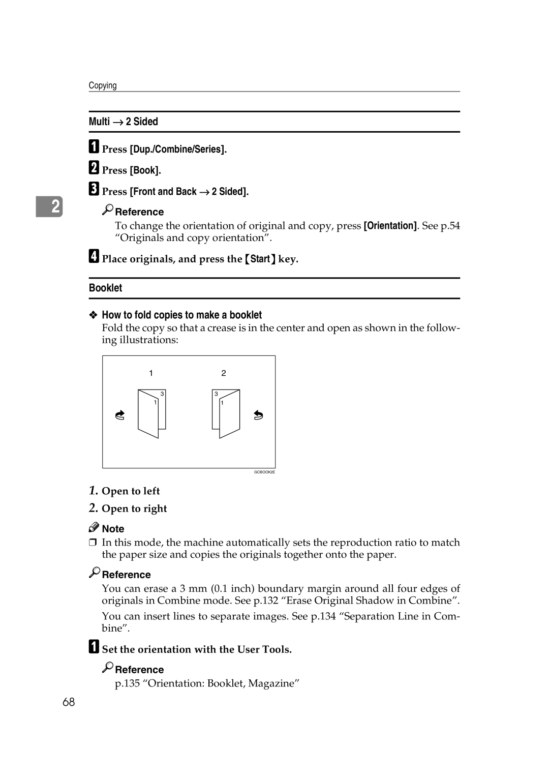 Savin 4090, 40105 manual Booklet How to fold copies to make a booklet, Press Front and Back → 2 Sided Reference 