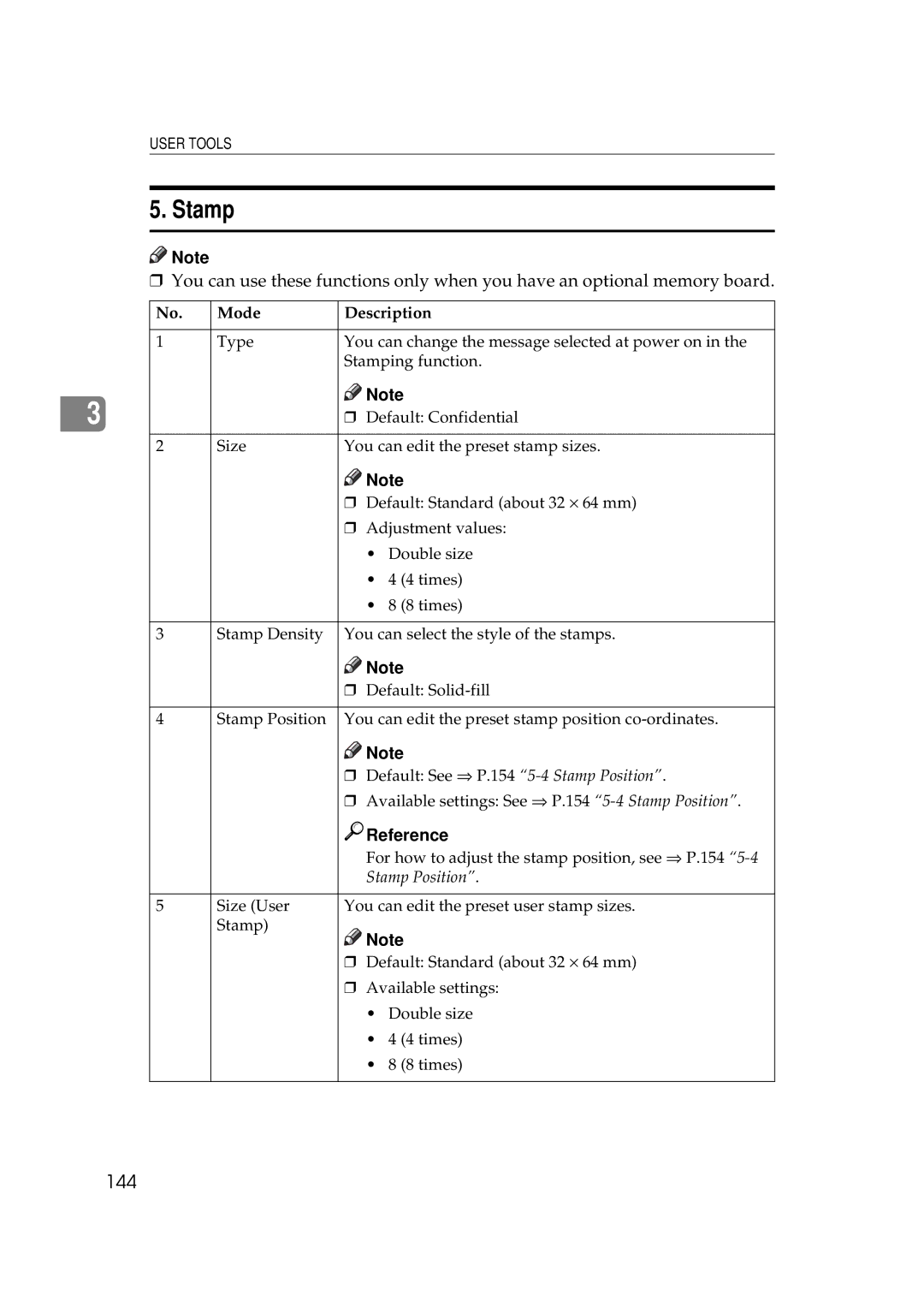 Savin 5450, 3350DNP manual Stamp, 144 