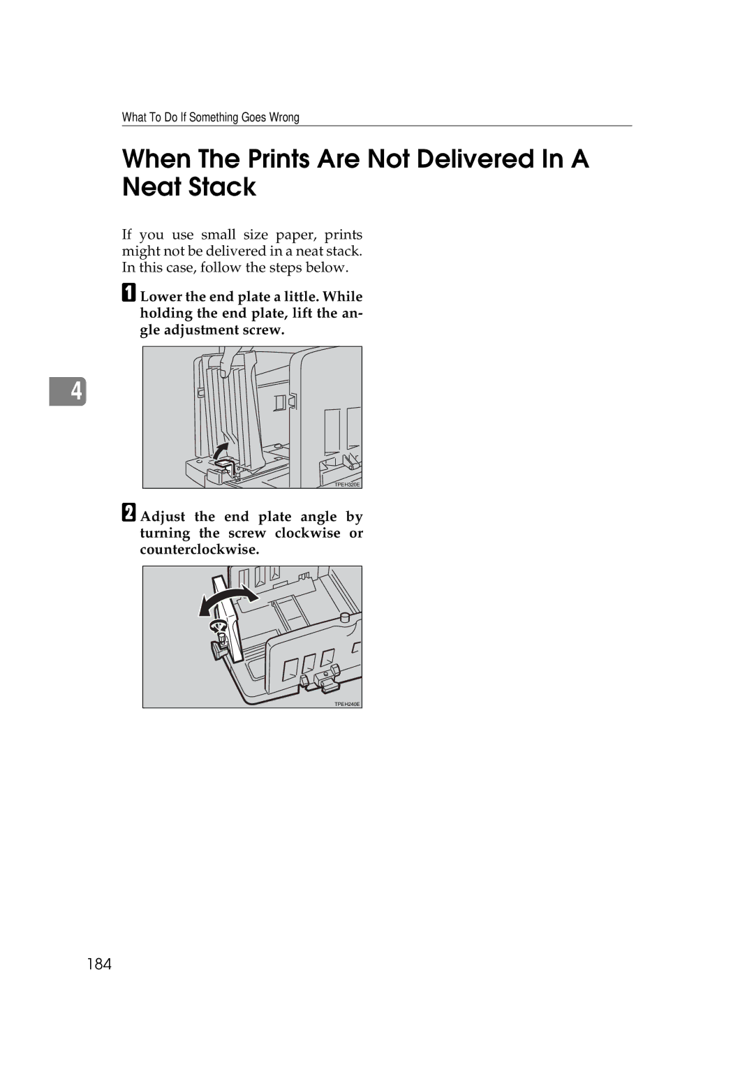 Savin 5450, 3350DNP manual When The Prints Are Not Delivered In a Neat Stack, 184 