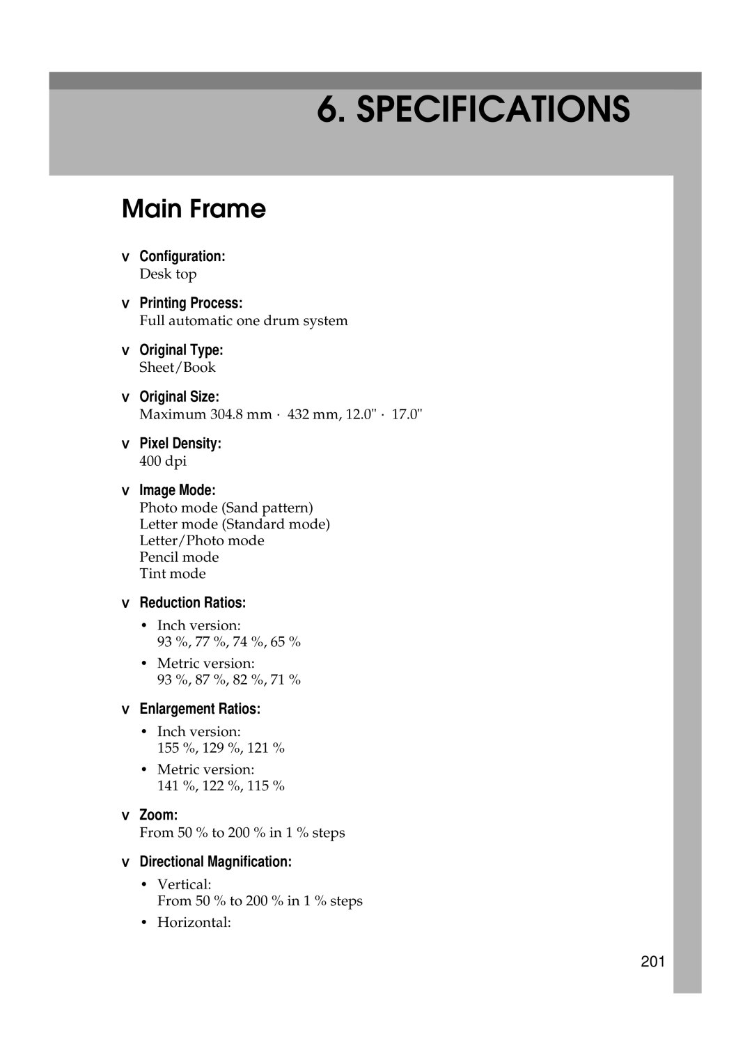 Savin 3350DNP, 5450 manual Main Frame 