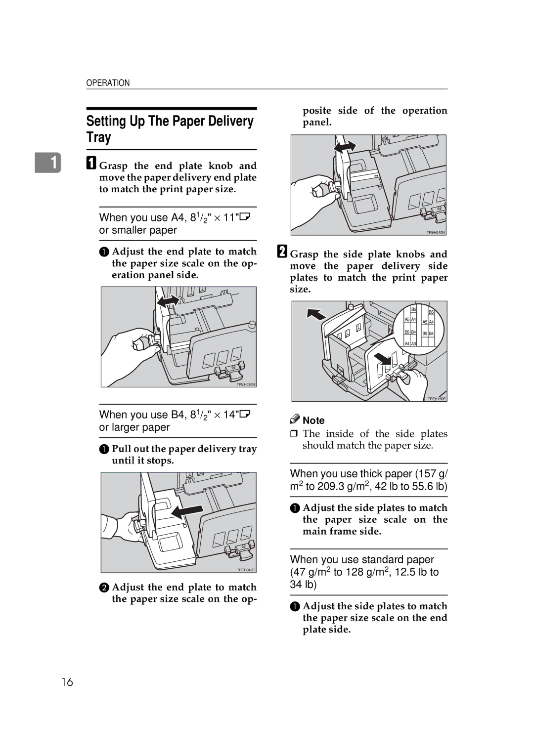 Savin 5450, 3350DNP manual Setting Up The Paper Delivery Tray, Pull out the paper delivery tray until it stops 