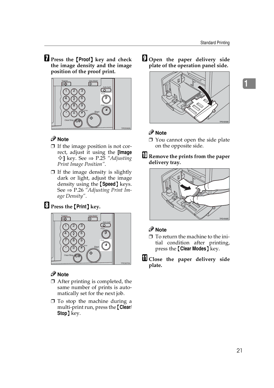 Savin 3350DNP, 5450 manual Remove the prints from the paper delivery tray, Close the paper delivery side plate 