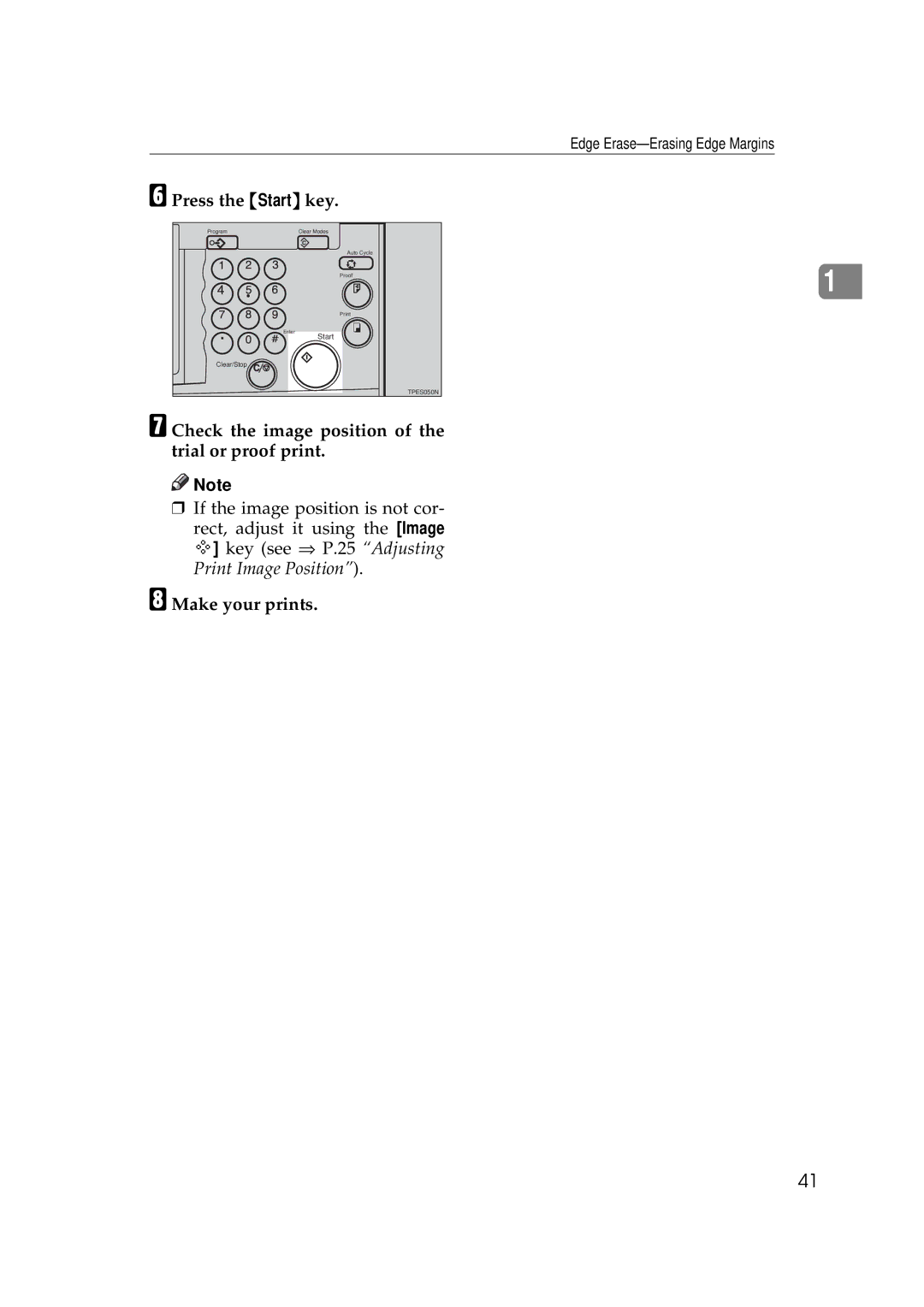 Savin 3350DNP, 5450 manual Edge Erase-Erasing Edge Margins 