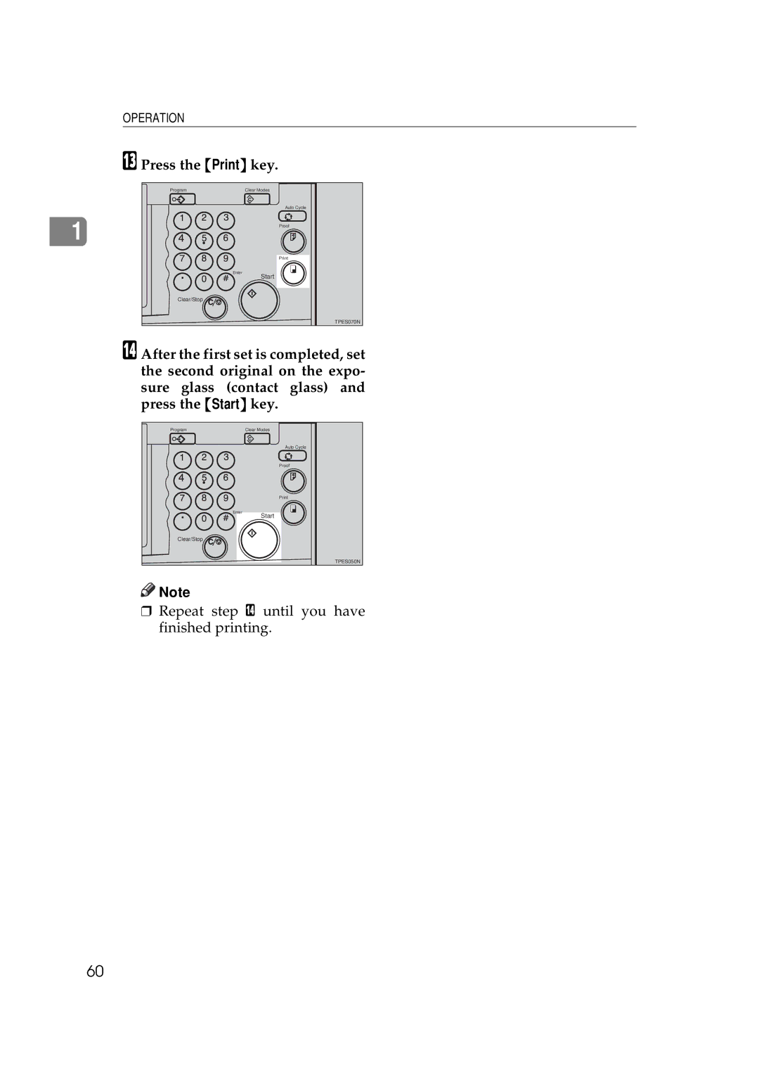 Savin 5450, 3350DNP manual Repeat step N until you have finished printing 