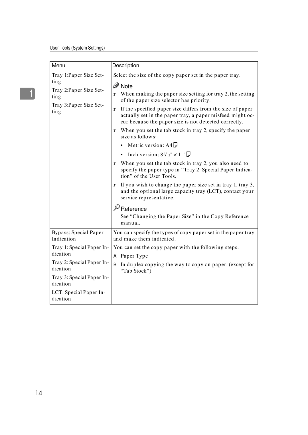 Savin 5502 manual See Changing the Paper Size in the Copy Reference 