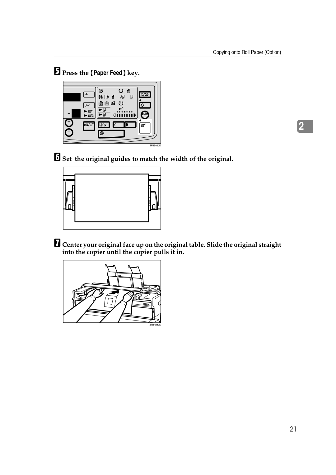 Savin 7800W, 7700W operating instructions Copying onto Roll Paper Option 