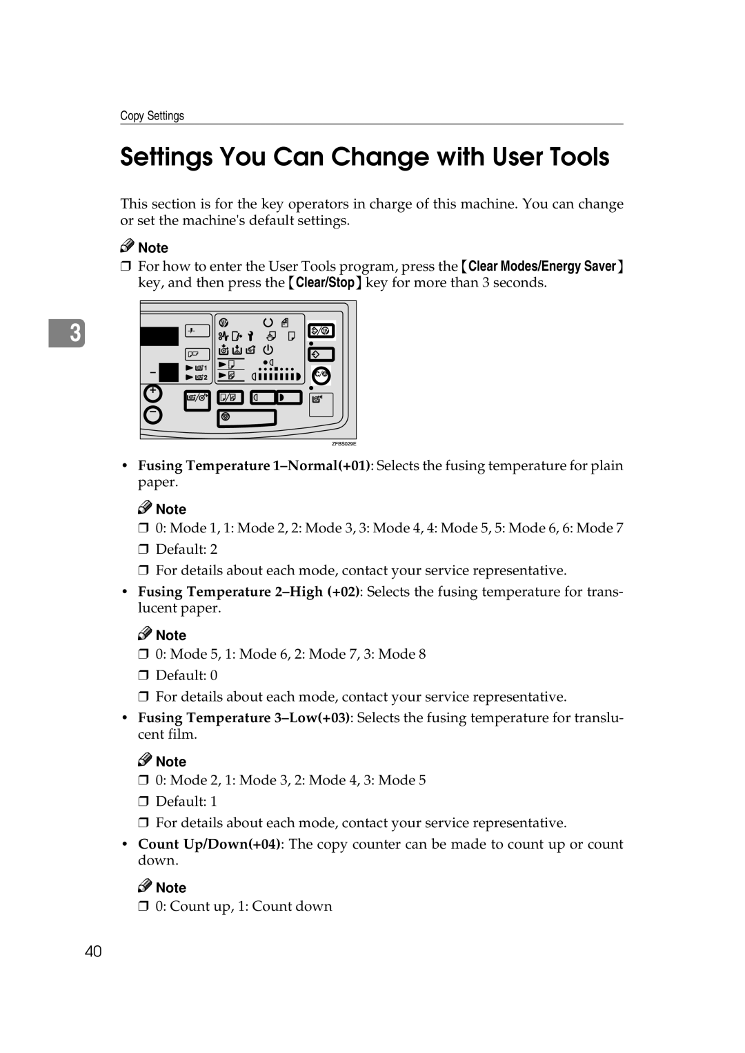 Savin 7700W, 7800W operating instructions Settings You Can Change with User Tools 