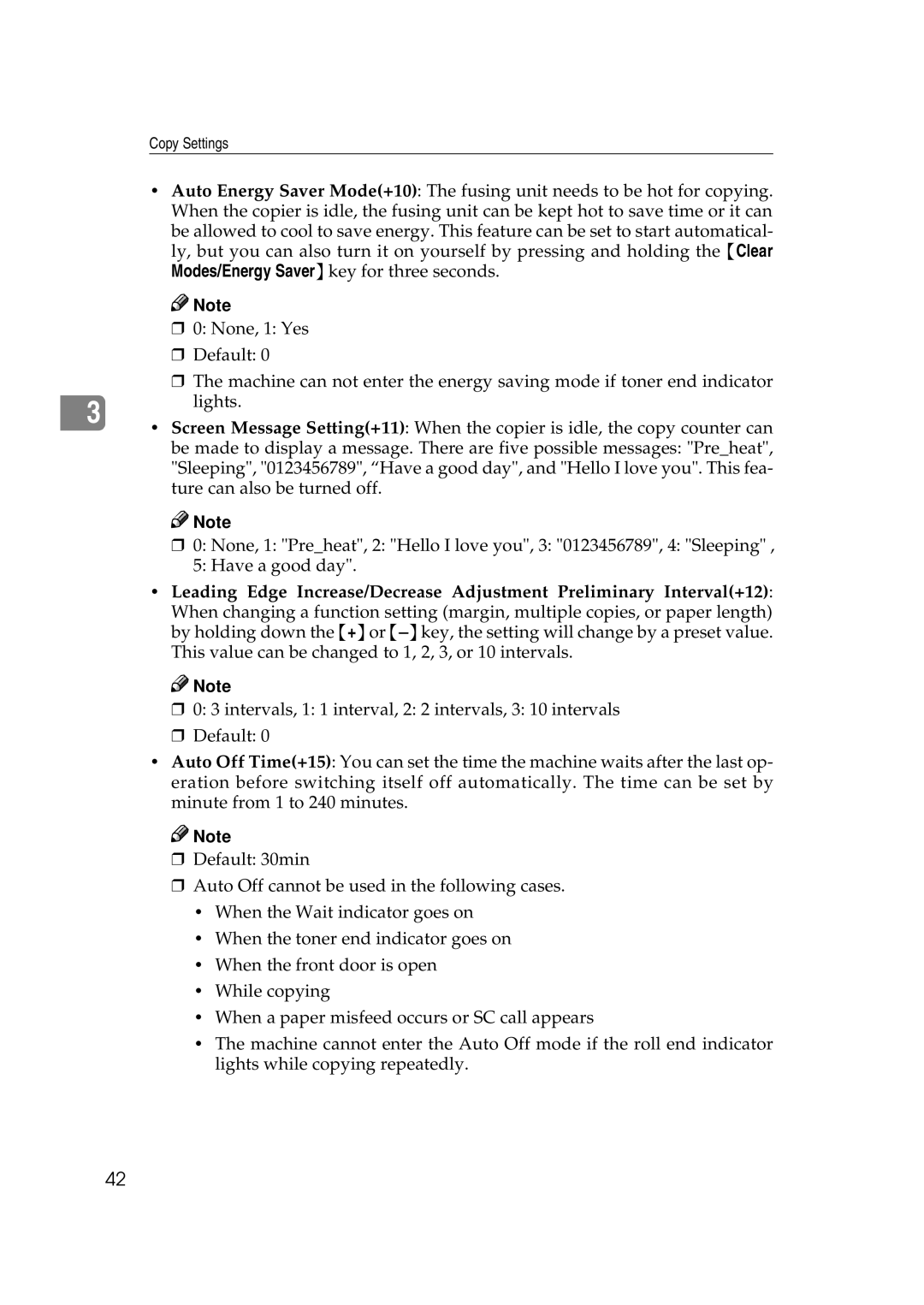 Savin 7700W, 7800W operating instructions This value can be changed to 1, 2, 3, or 10 intervals 