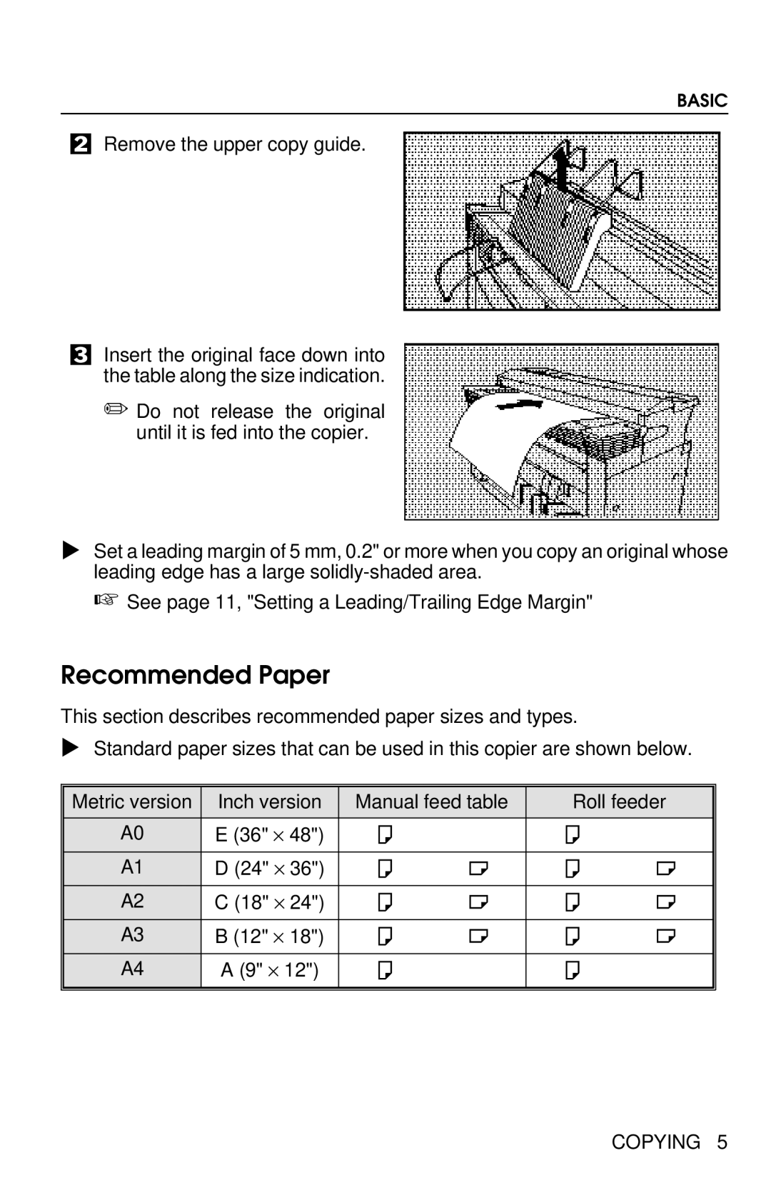 Savin 8700W manual Recommended Paper 