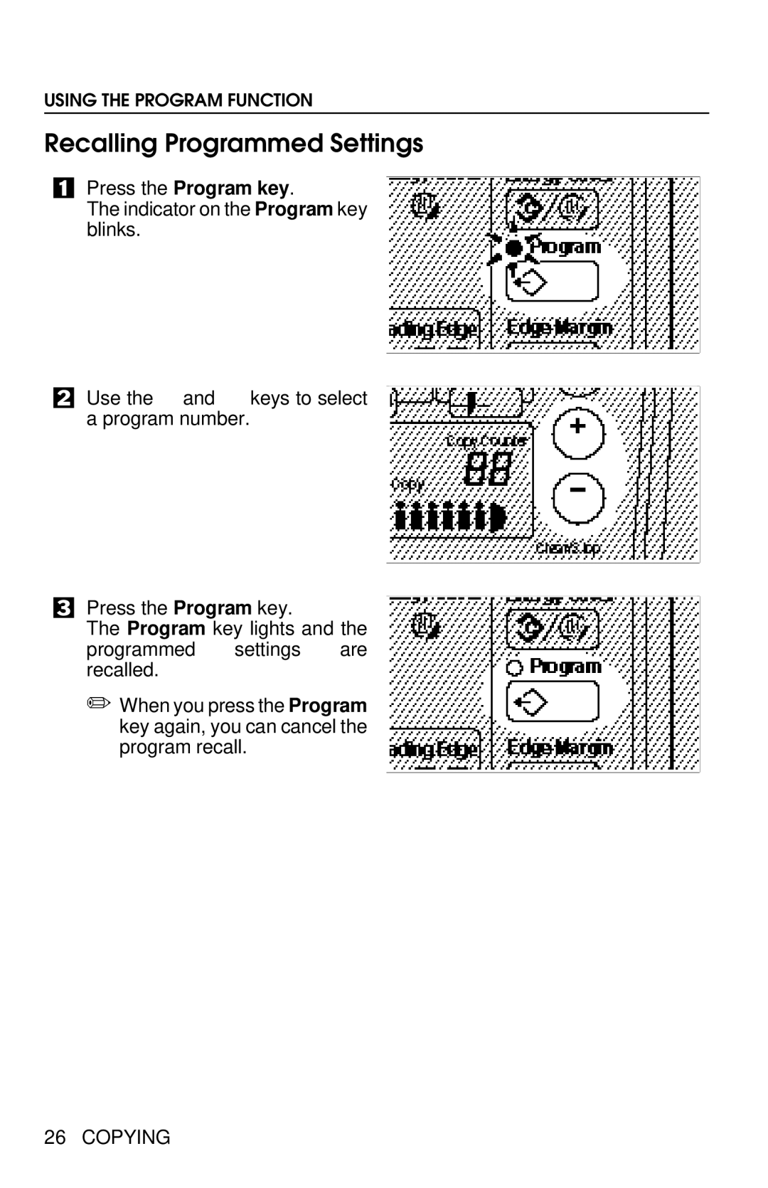 Savin 8700W manual Recalling Programmed Settings 