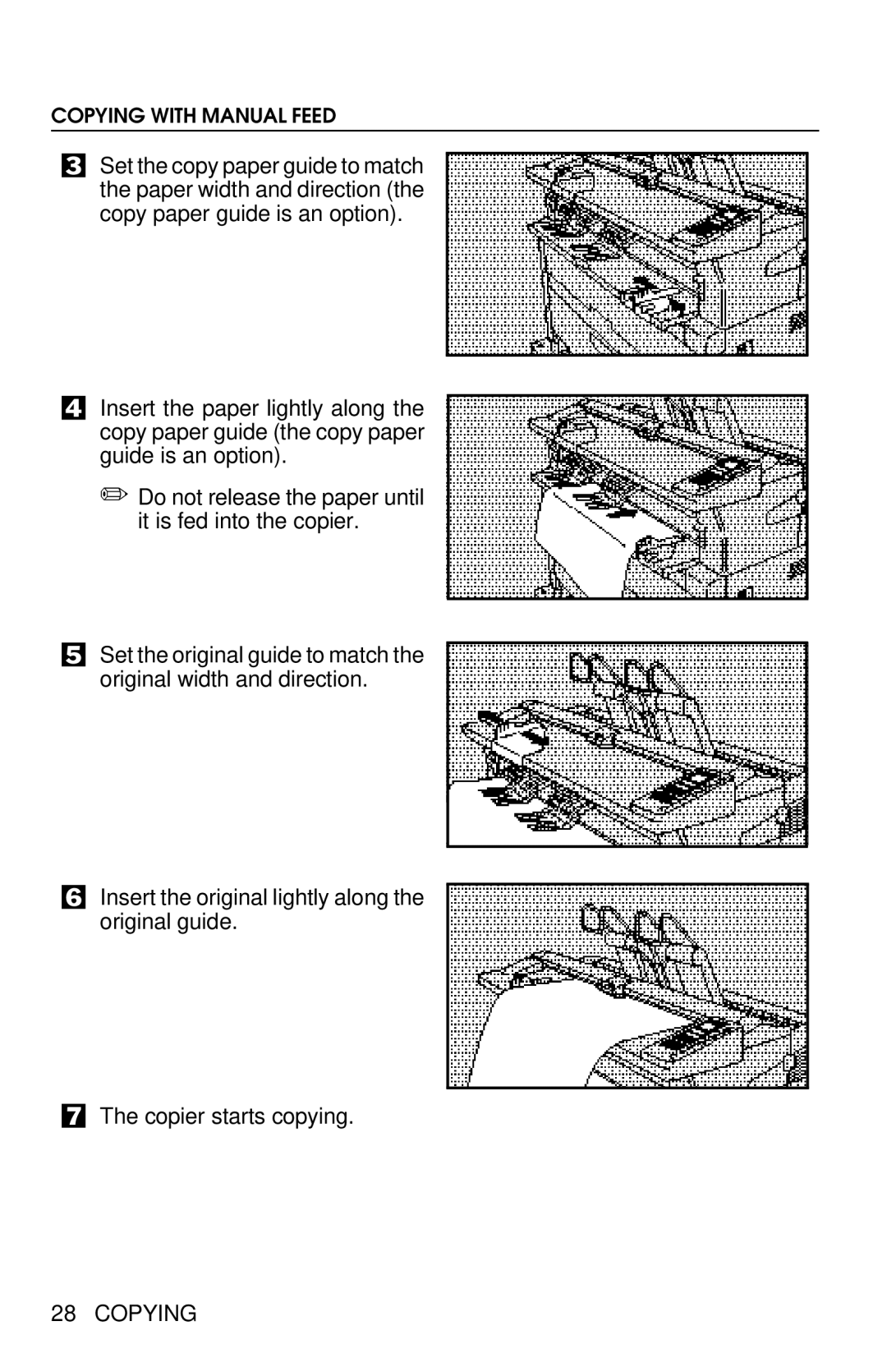 Savin 8700W manual Copying with Manual Feed 