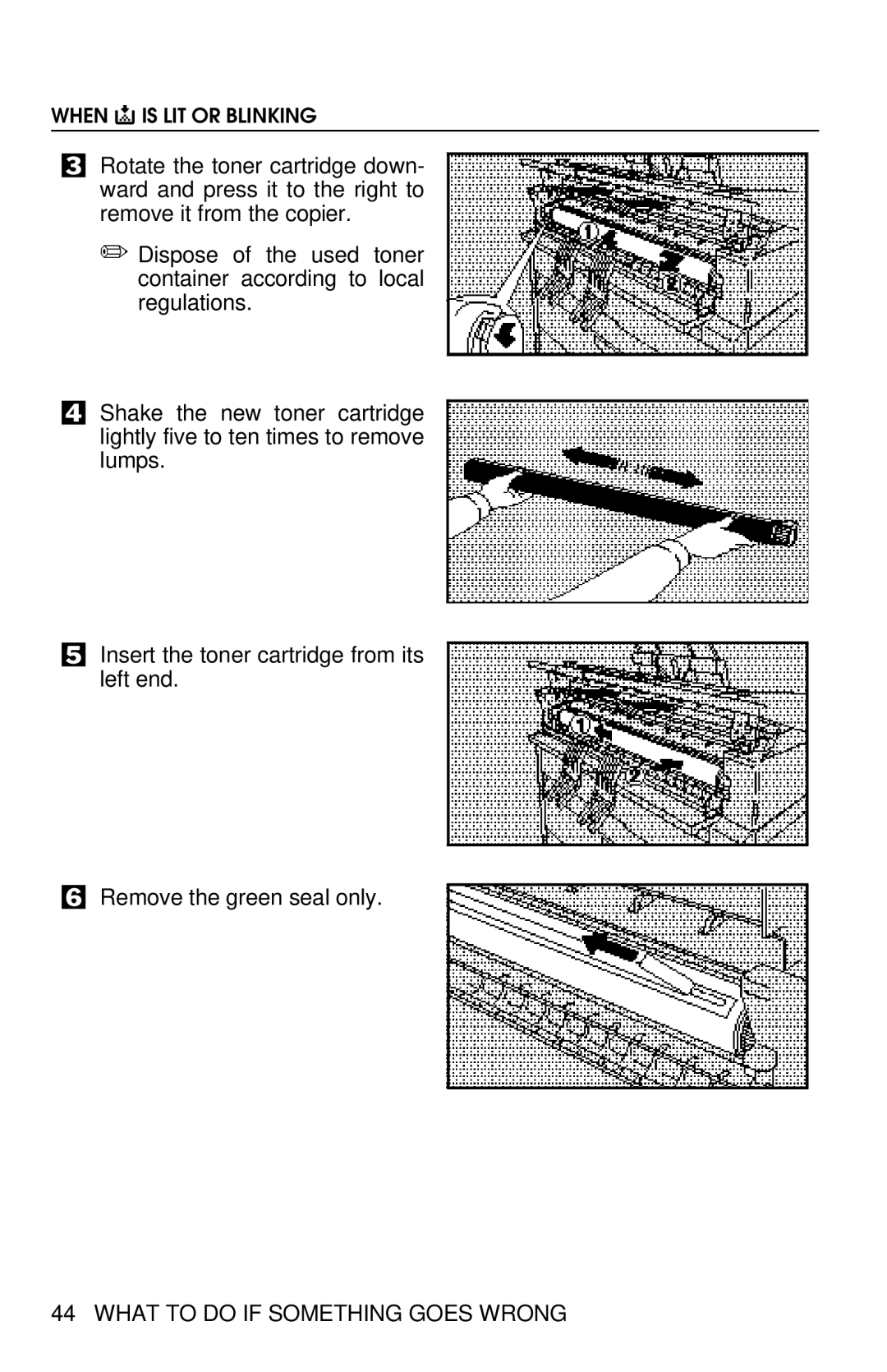 Savin 8700W manual When D is LIT or Blinking 