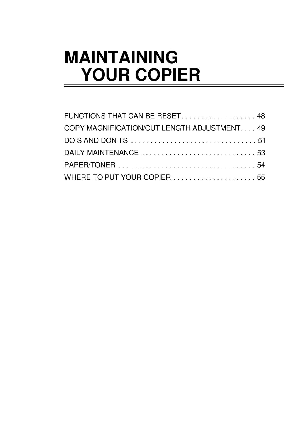 Savin 8700W manual Maintaining Your Copier 