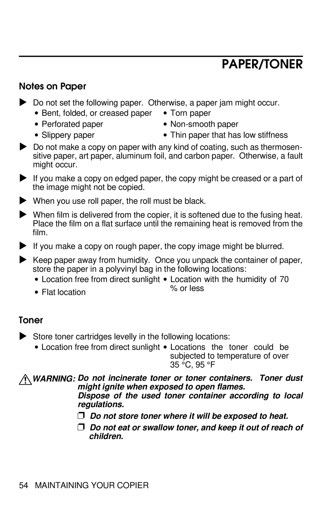 Savin 8700W manual Paper/Toner 