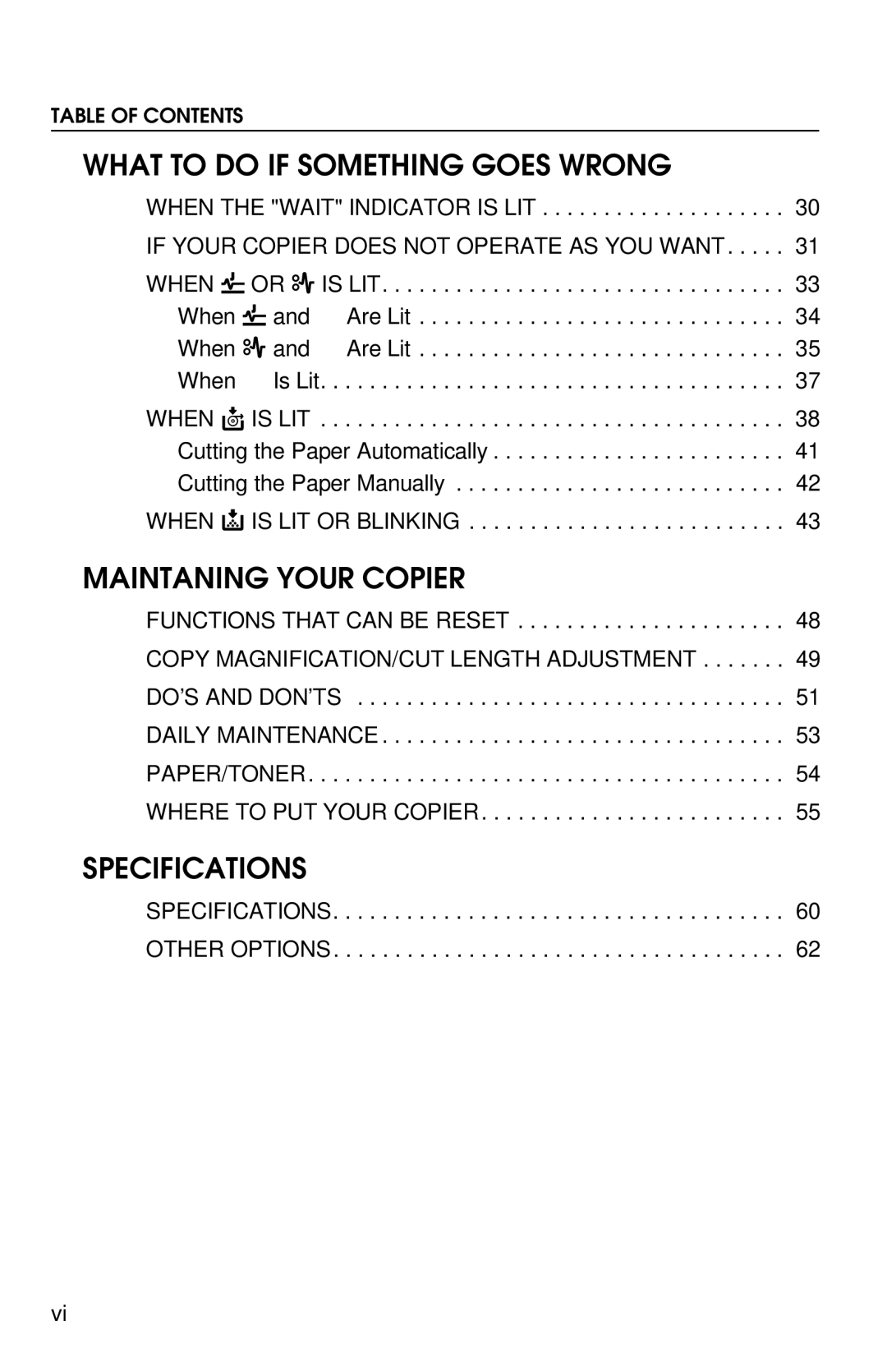 Savin 8700W manual What to do if Something Goes Wrong 