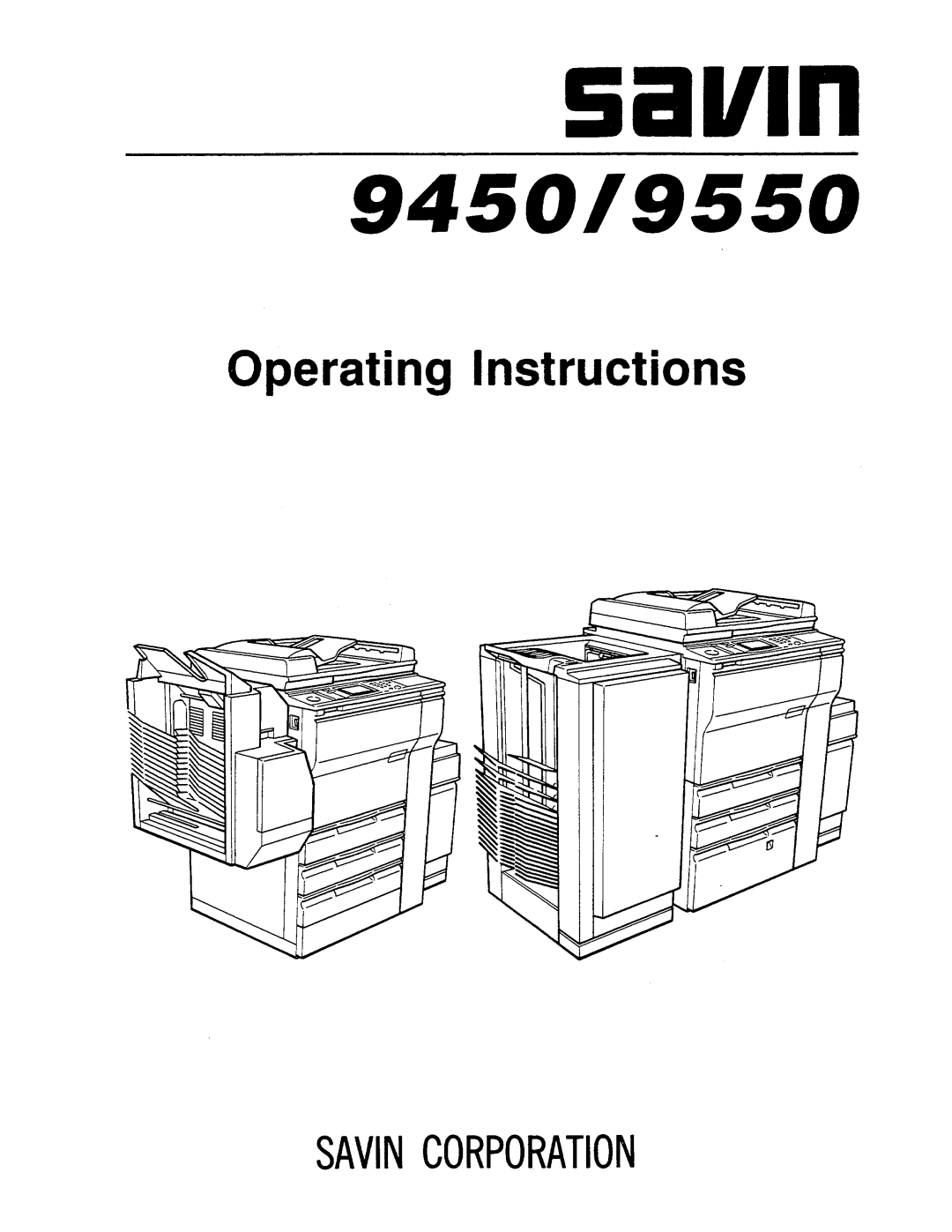 Savin 9550, 9450 manual 