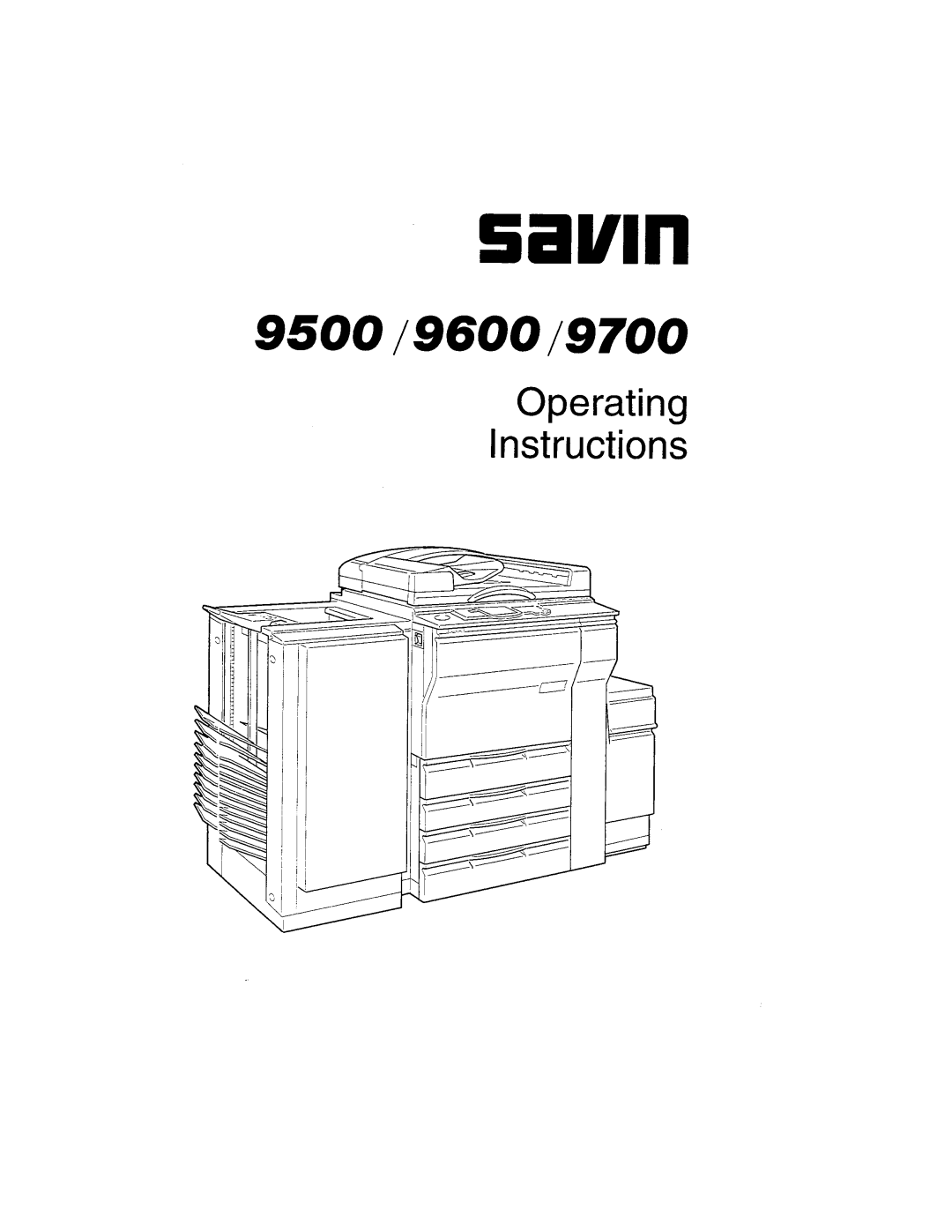 Savin 9500, 9700, 9600 manual 