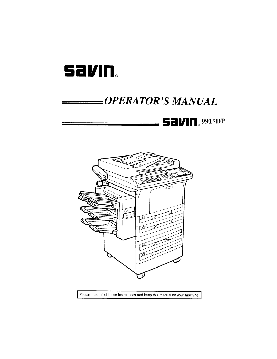 Savin 9915DP manual 