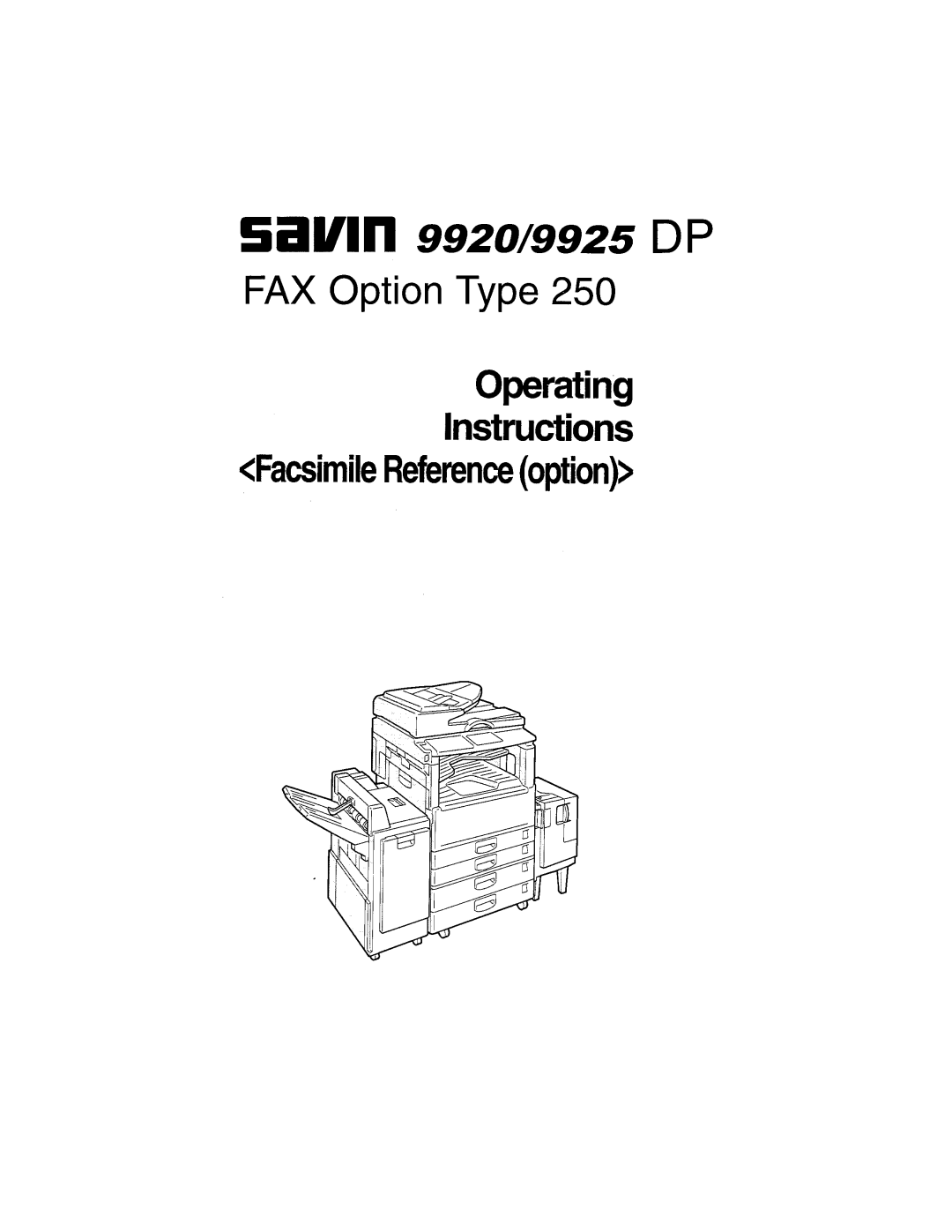 Savin 9925DP manual 