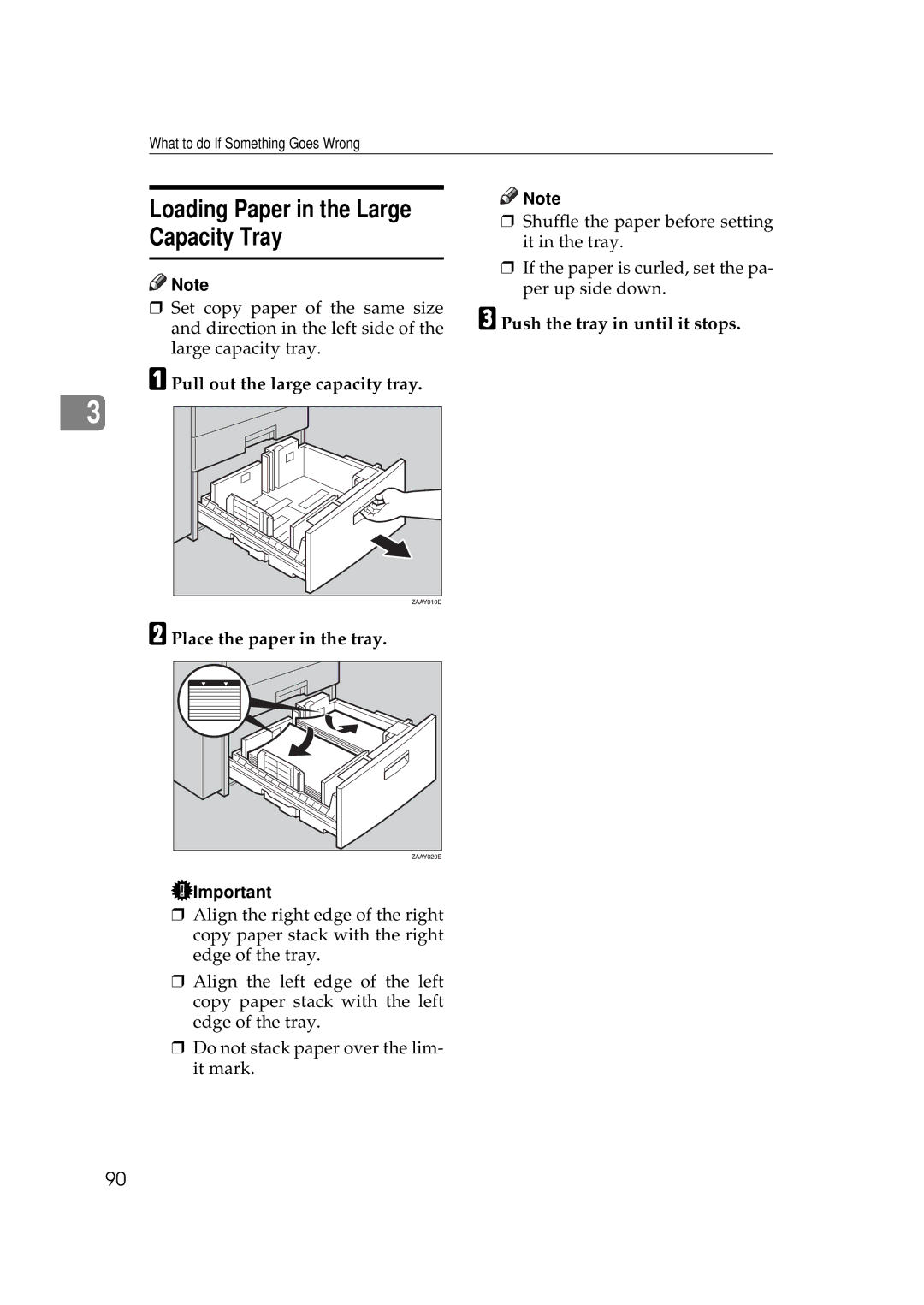 Savin 9922DP, 9927DP manual Loading Paper in the Large Capacity Tray, Pull out the large capacity tray 