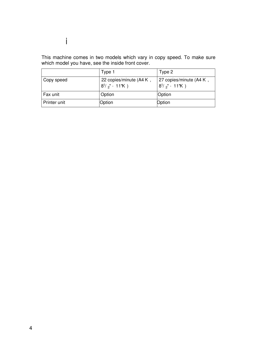 Savin 9922DP, 9927DP manual Machine Types 