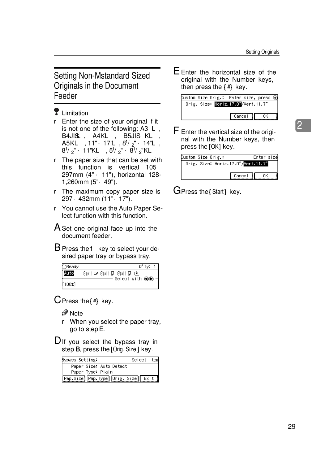 Savin 9927DP, 9922DP manual Originals in the Document Feeder 