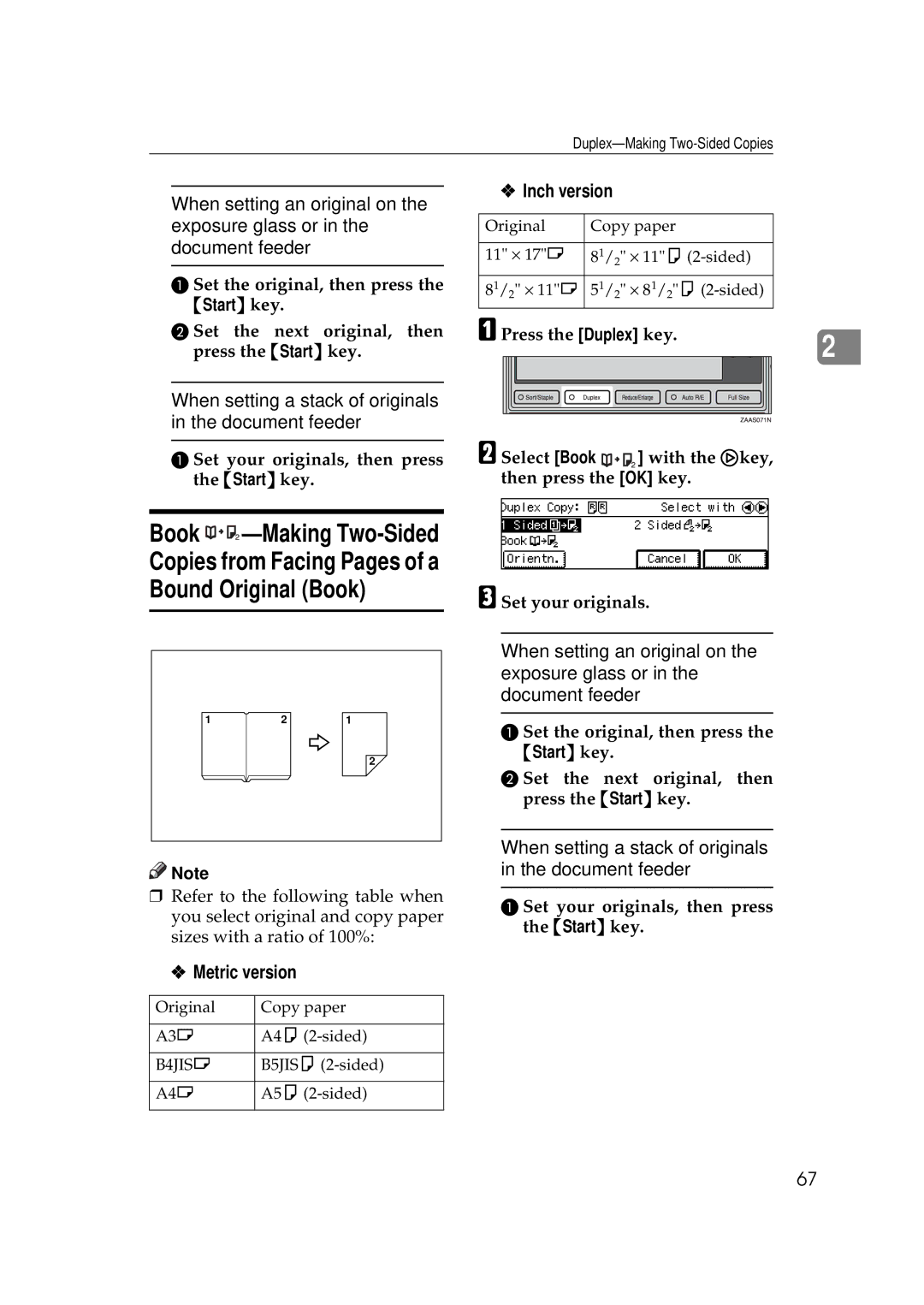 Savin 9927DP, 9922DP manual Original Copy paper 