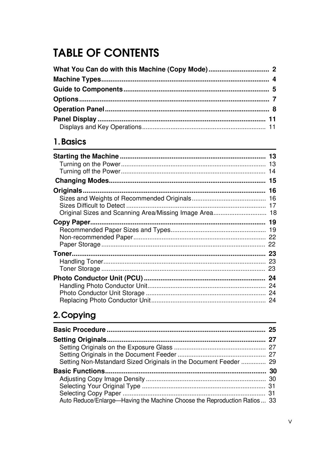 Savin 9927DP, 9922DP manual Table of Contents 