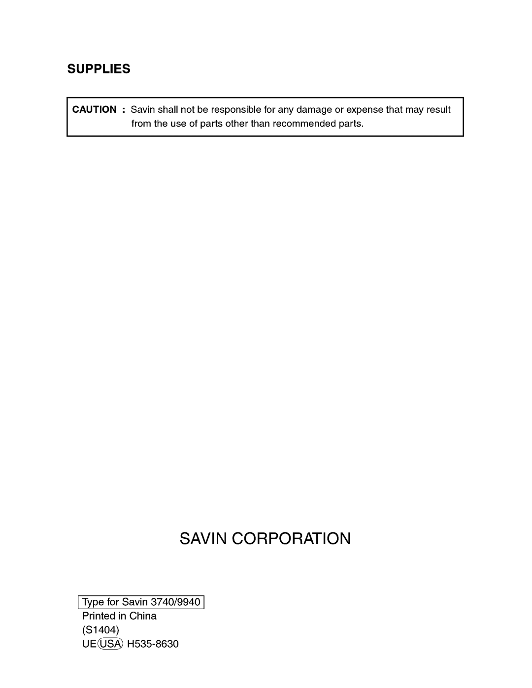 Savin 9940, 3740 manual 