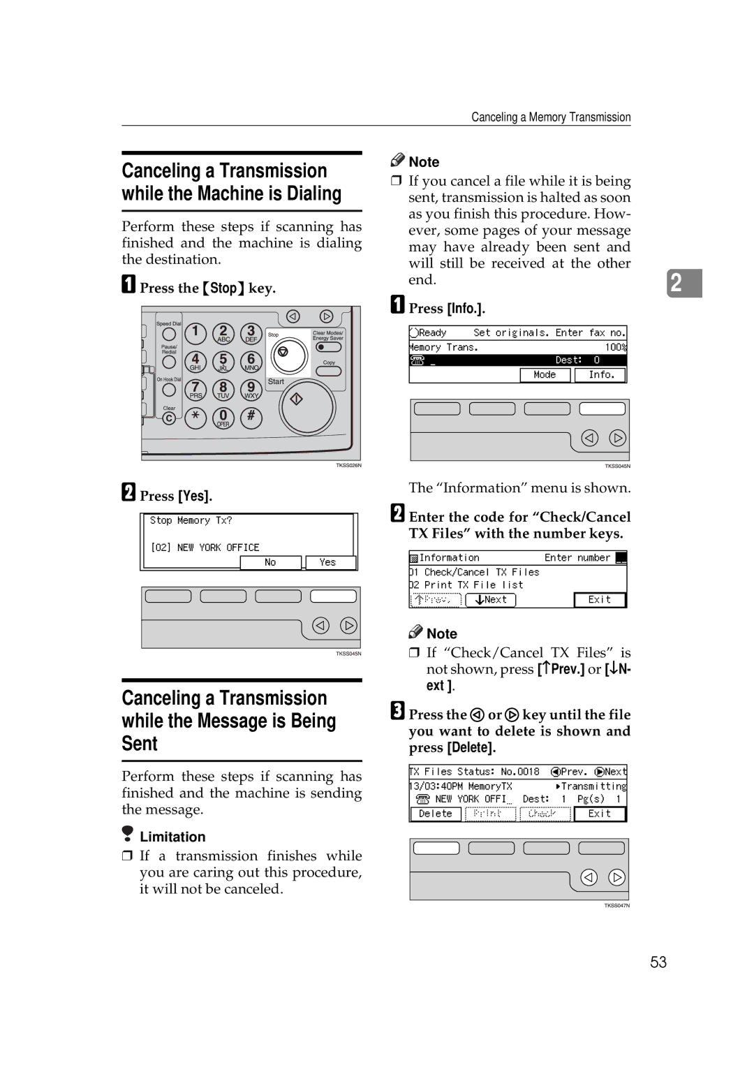 Savin 9980, 3699 manual Canceling a Transmission while the Message is Being Sent, Press Info 