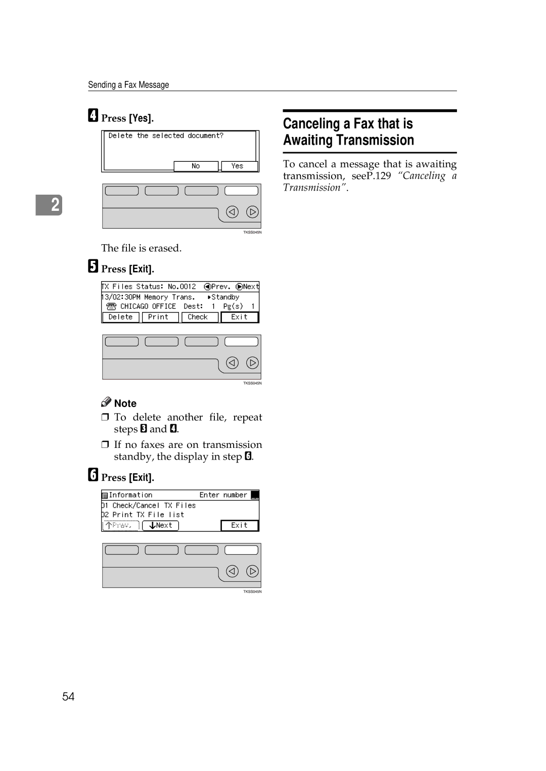 Savin 3699, 9980 manual Canceling a Fax that is Awaiting Transmission, Press Yes 